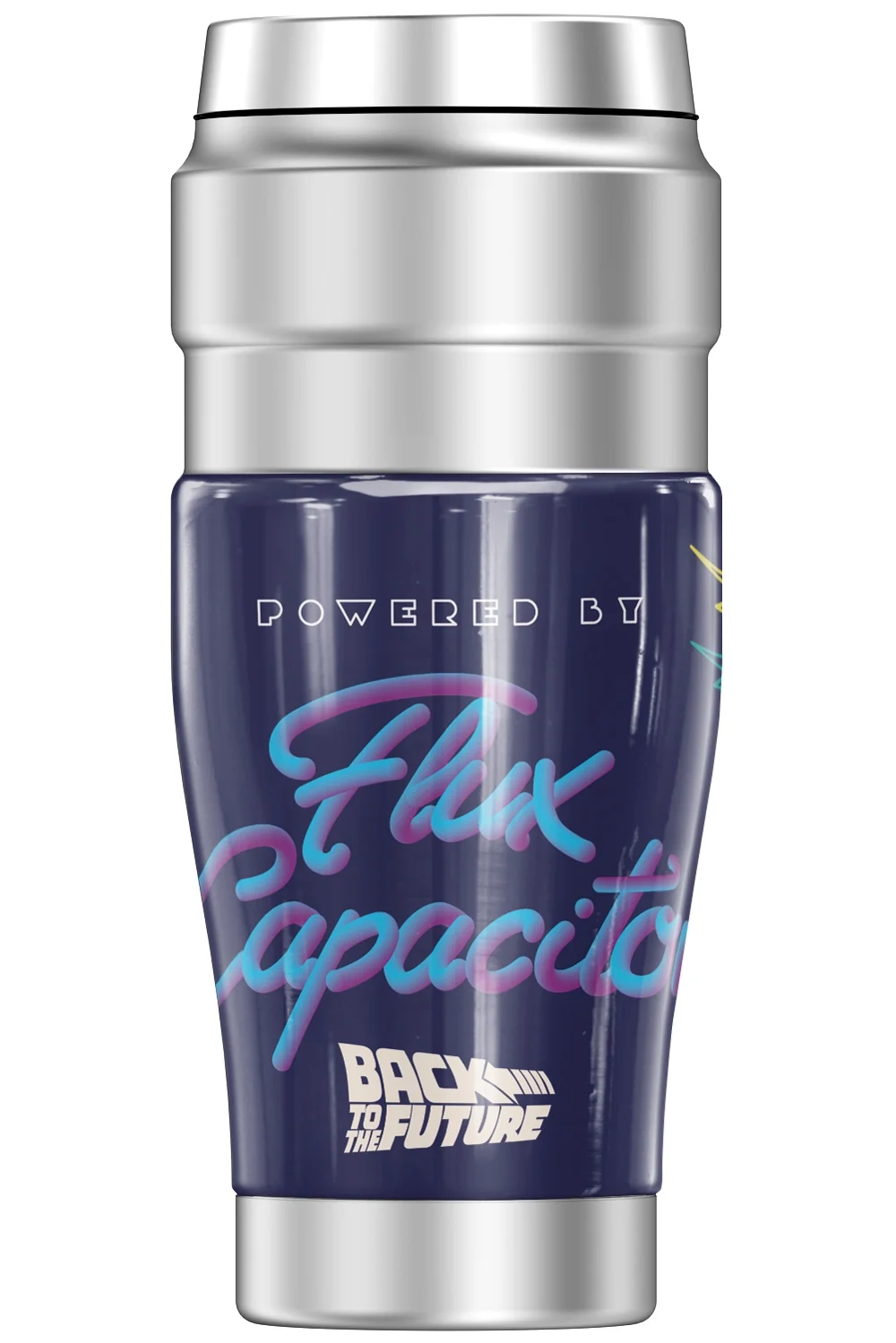 Back To The Future Powered By Flux Capacitor THERMOS STAINLESS KING Stainless Steel Travel Tumbler, Vacuum insulated & Double Wall, 16oz