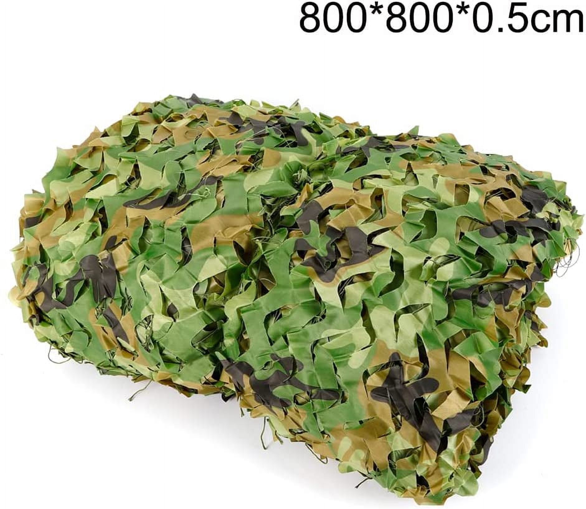 MIDUO Camouflage Netting Durable Polyester String Woodland Camo Mesh Netting Net, 800cmx800cm for Camping Military Hunting Shooting Camouflage Sunscreen Nets, Car Covering Tent Blinds Netting