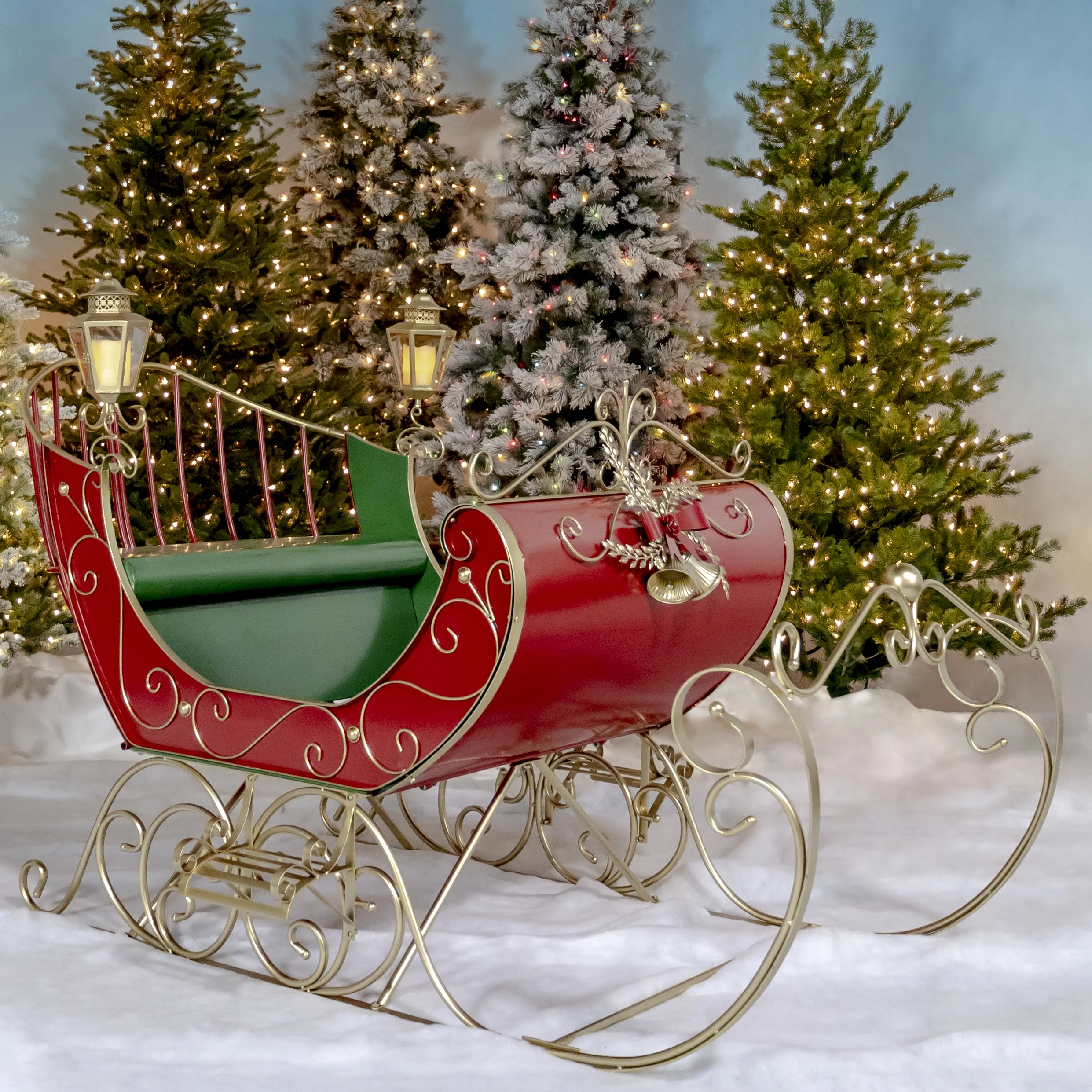 Life-Size Christmas Outdoor Victorian Santa Sleigh, Commercial Christmas Decoration
