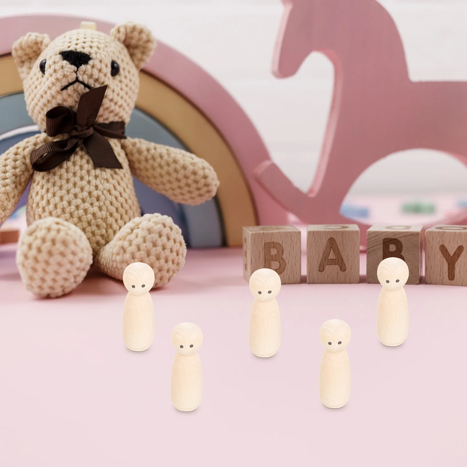 Wooden People Angel Dolls Peg Woman 20 Pcs DIY Childrens Toys Children’s Kid Presents Graffiti Dad