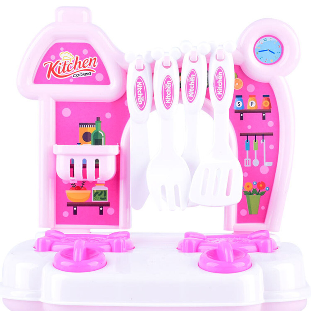 Kitchen toy Kitchen Cooking Toys Funny Mini Child Play House Kitchenware Toy for Girl Boy (Pink)