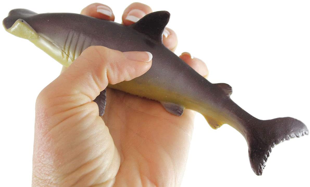 Hammerhead Shark Stretchy and Squeezy Toy - Crunchy Bead Filled - Fidget Stress Ball