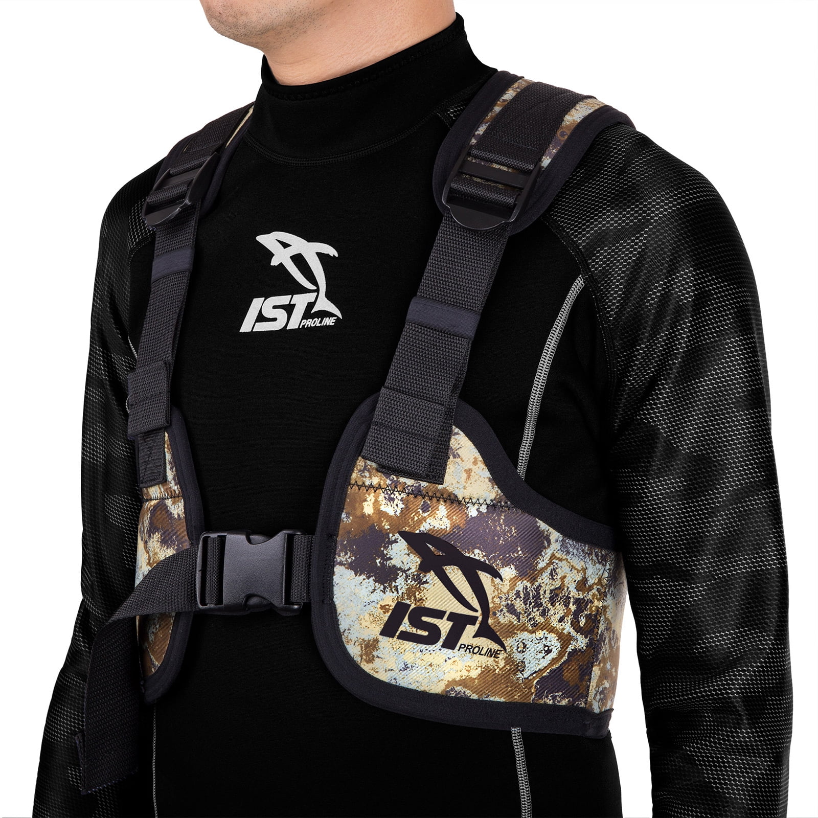 IST VSA0240 Free Diving / Apnea Weight Vest, Holds Up to 35lbs (Camouflage Brown, Large)