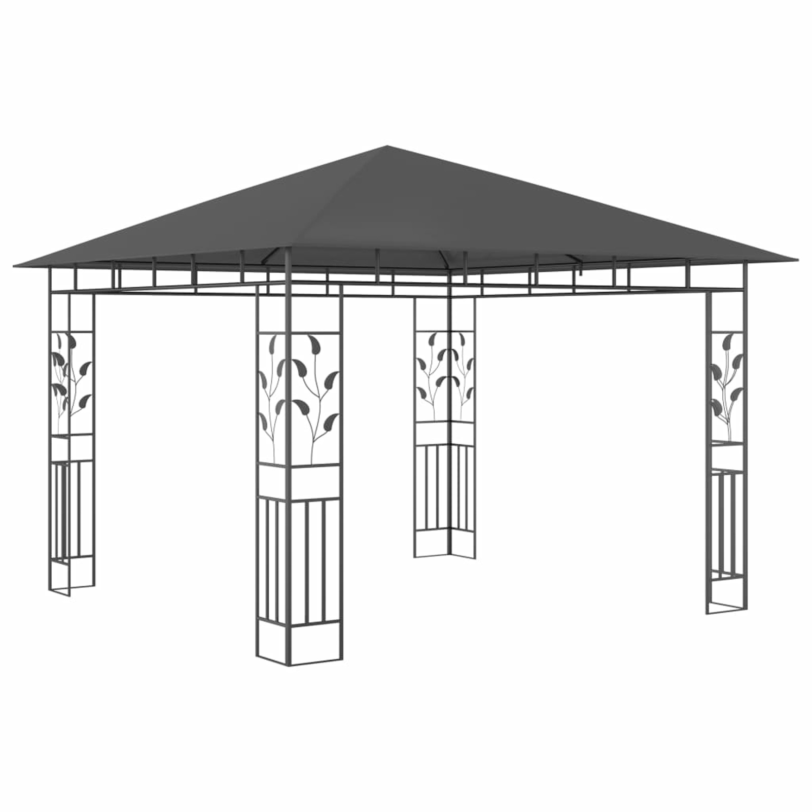 OWSOO Gazebo with Mosquito Net 9.8'x9.8'x9' Anthracite 180 g/m²