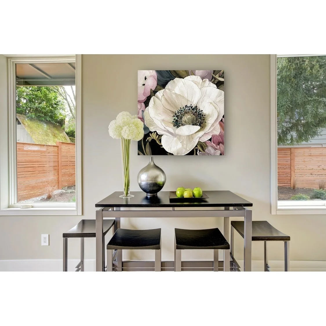 Wexford Home Anemone Study II -Gallery Wrapped Canvas - yellow, blue, green, red, black, white 10x10