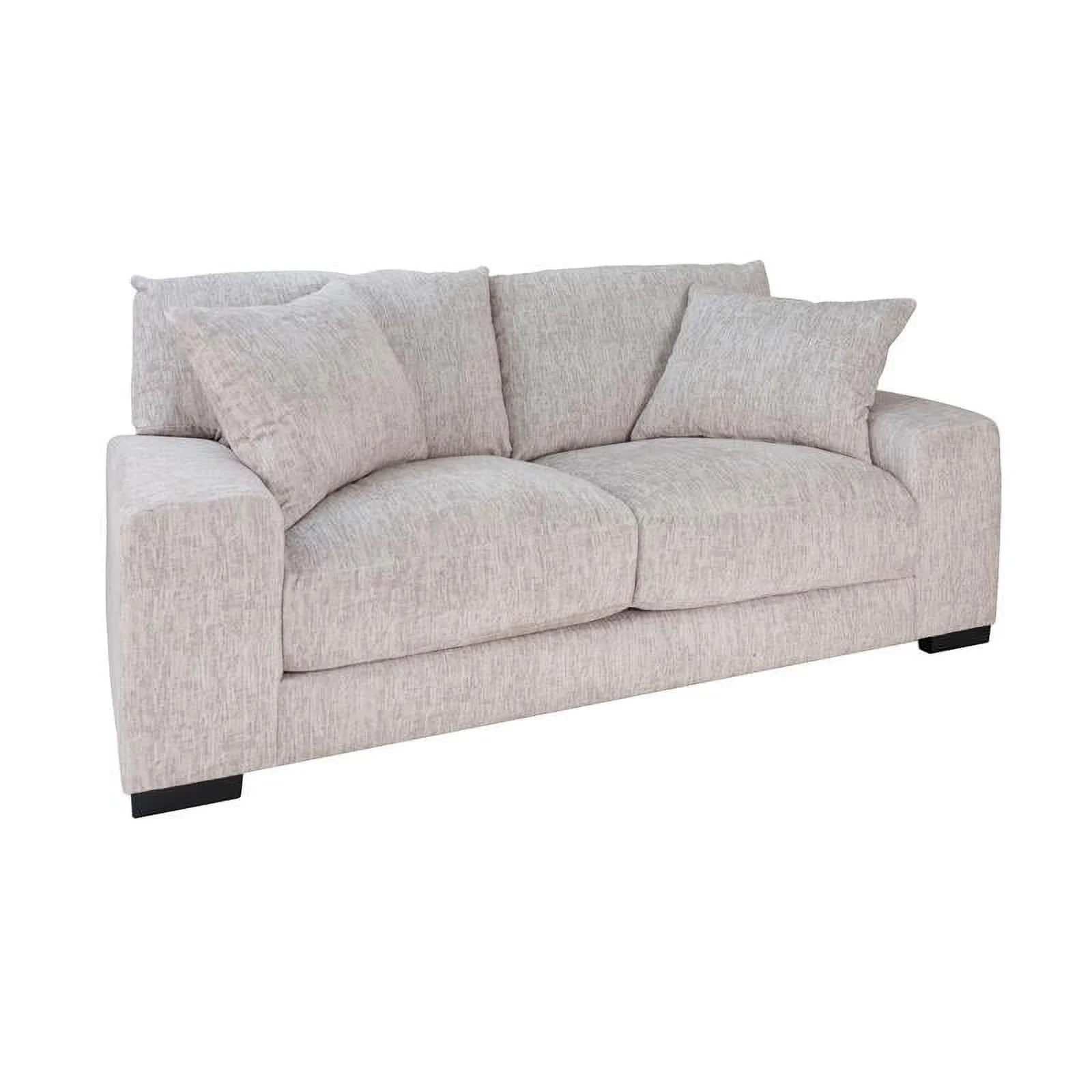 Hawthorne Collections Contemporary Soft Microfiber Loveseat in Cream