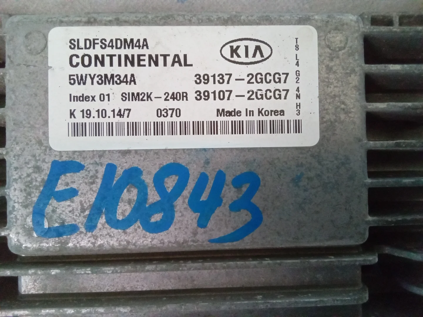 Pre-Owned 2015 Kia Sportage 2.4L Electronic Control Module 391072GCG7 OEM LKQ (Good)