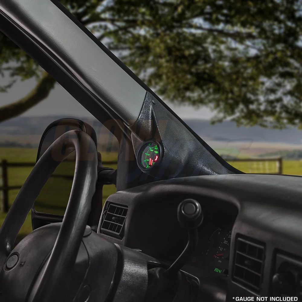 GlowShift | Black Single Pillar Gauge Pod for 1999-2002 Ford Super Duty 7.3 Powerstroke F-250 & F-350