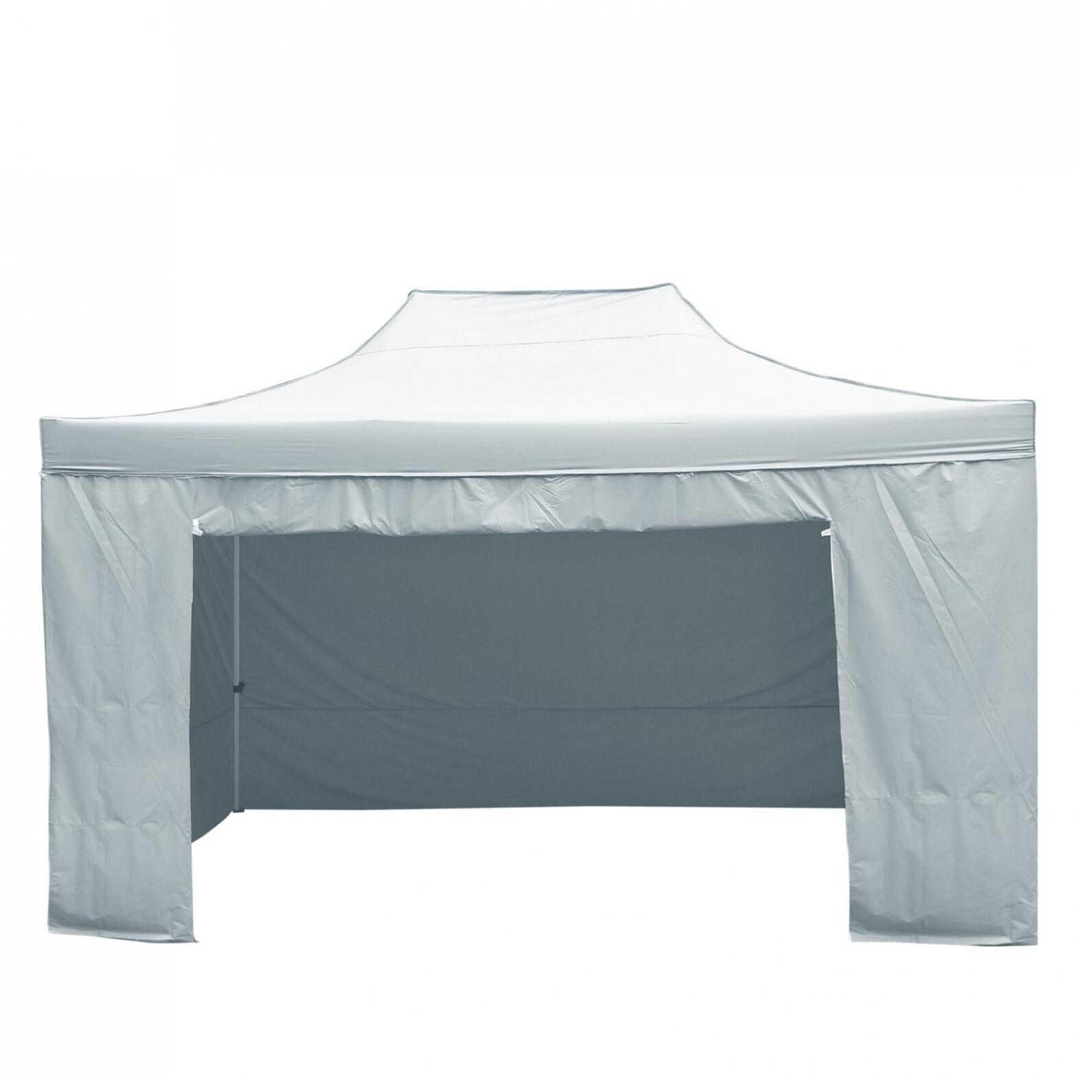 Canopies Commercial Tents Market Stall With 6 Removable Sidewall Silver M