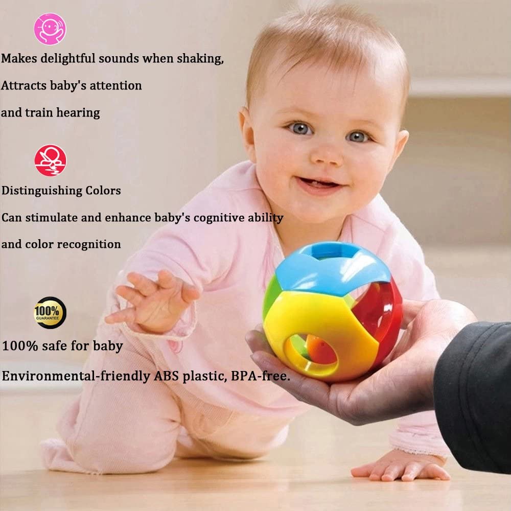 YINYUE 3 Pcs Baby Rattle Ball Toys Colourful Shaking Bell Developmental Rolling Balls Newborn Handbells Infant Gift
