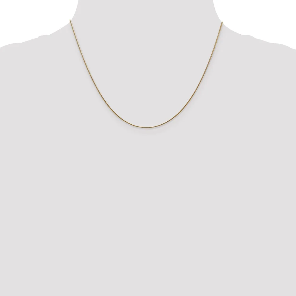 Real 14kt Yellow Gold .8mm Round Snake Chain; 18 inch; Lobster Clasp; for Adults and Teens; for Women and Men