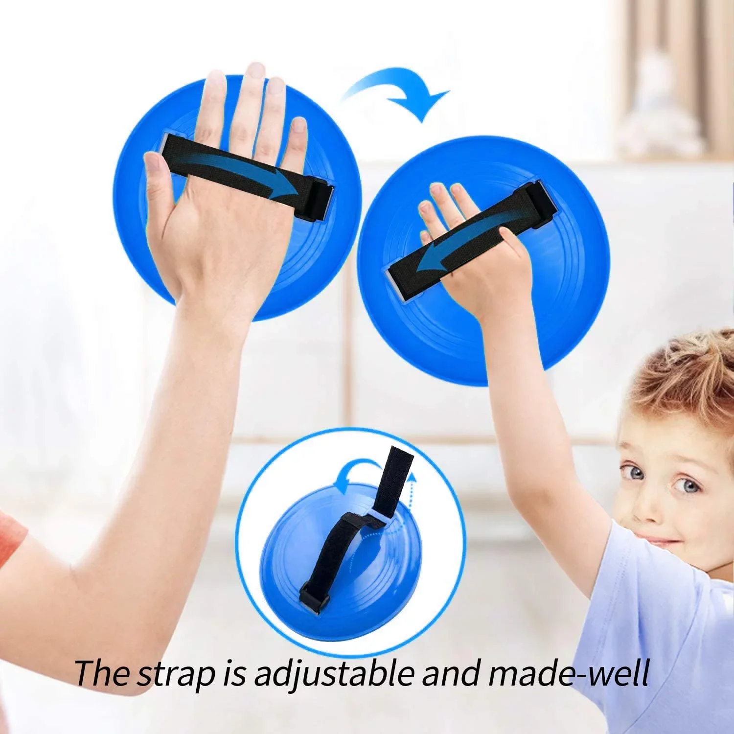 Tutuviw Paddle Ball Catch Set - Self-Stick Disc Paddles and Toss Ball Sport Game - Equally Suitable Game for Kids & Adults, Outdoor or Indoor - Blue