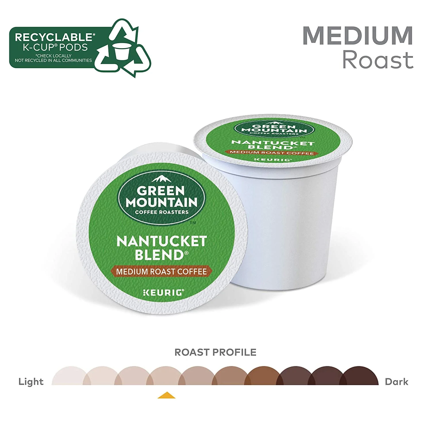 Green Mountain Coffee Roasters Nantucket Blend, Single-Serve Keurig K-Cup Pods, Medium Roast Coffee, 48 Count