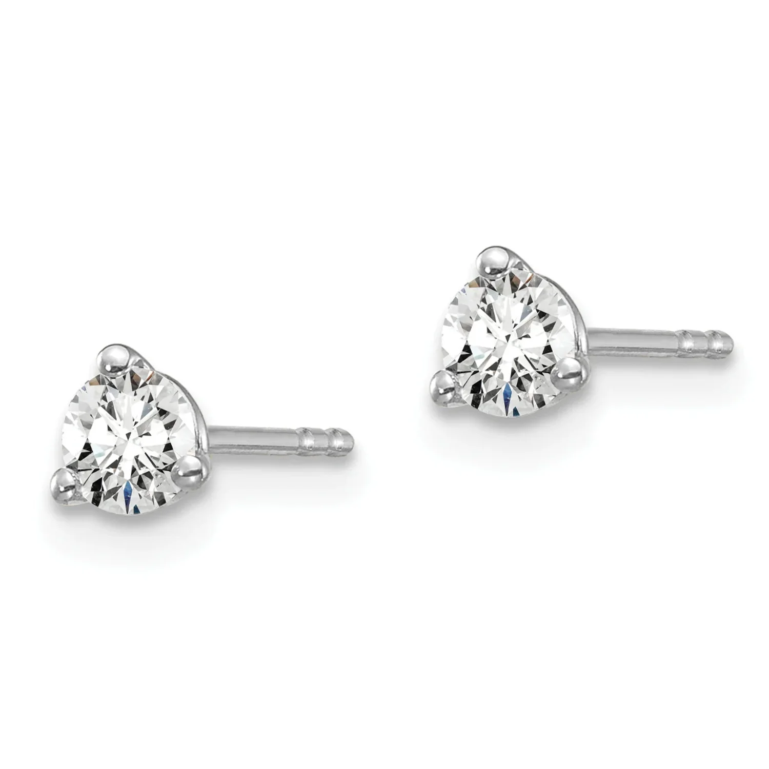 Primal Gold 14 Karat White Gold Lab Grown Diamond 3/8 cttw VS/SI, D E F, 3 Prong Earrings