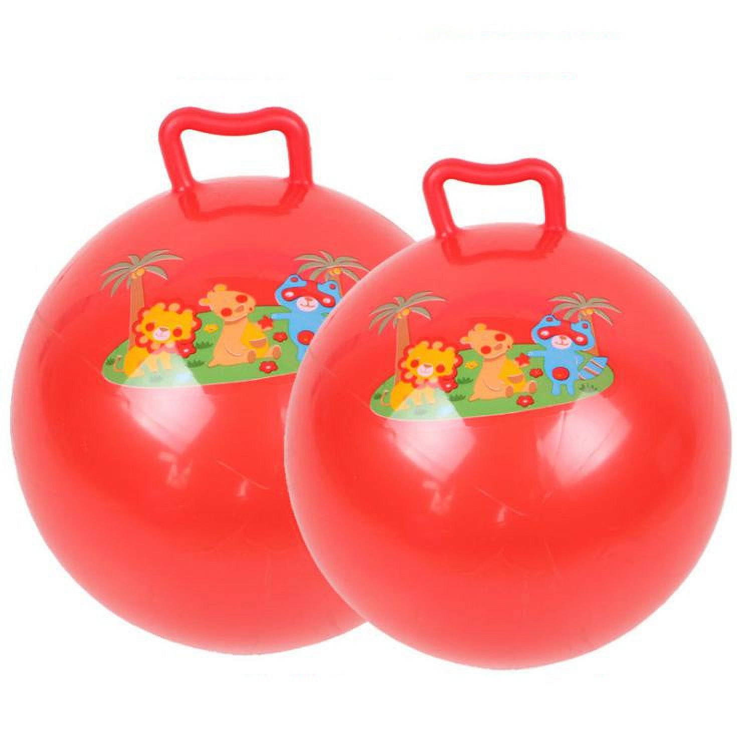 Handle Hopper Ball with Cartoon Pattern Bouncing Inflatable Toy for Kids