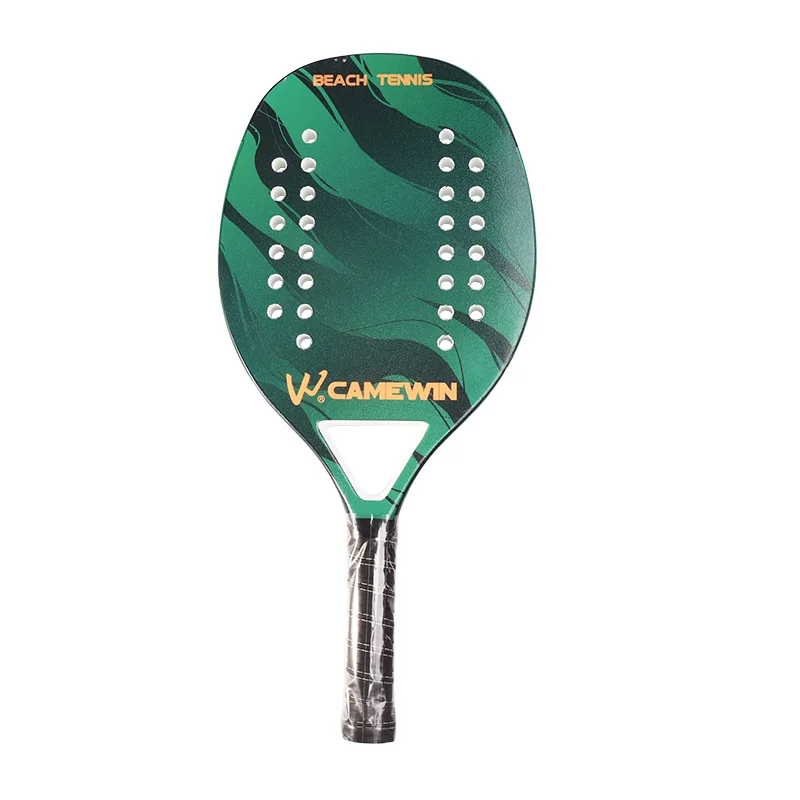 Beach Tennis Racket Carbon Fiber Grit Face EVA Memory Foam Core Beach Tennis Paddle Racket with Cover Bag
