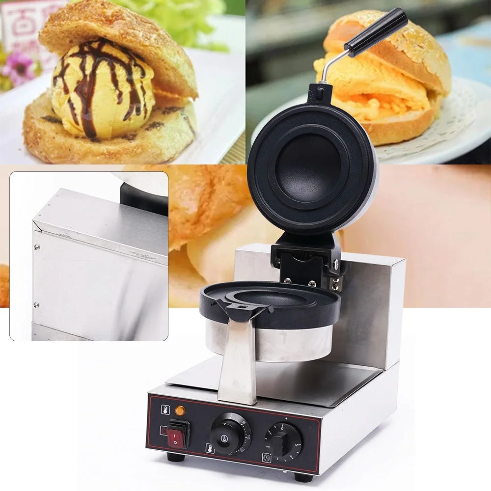 Wuzstar Electric Burger Waffle Maker Commercial Non Stick Panini Press Machine 1000W (Single Head)