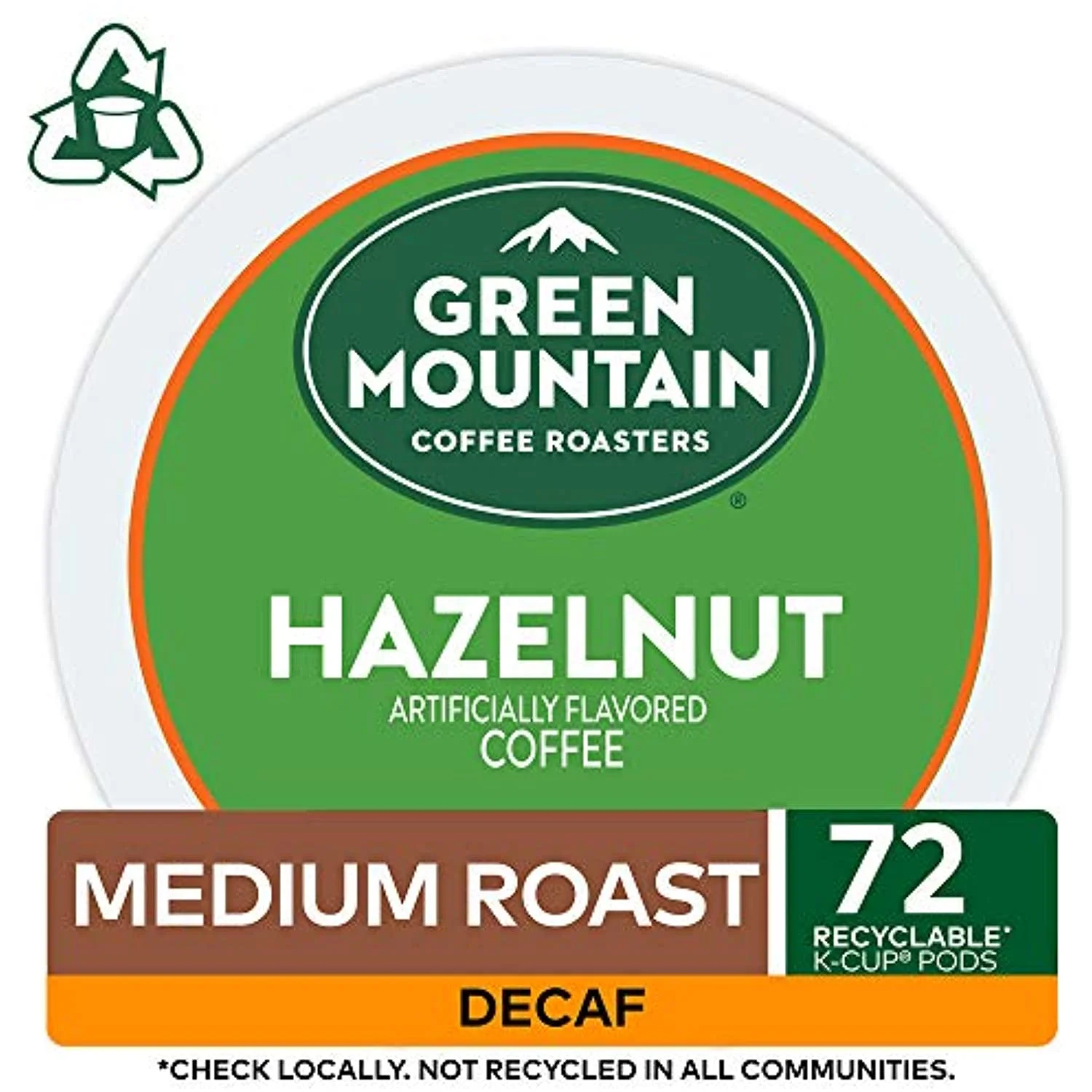 Green Mountain Coffee Roasters Hazelnut, Single Serve Coffee K-Cup Pod, Decaf, 12 Count (Pack Of 6) (Packaging May Vary), 72 Count