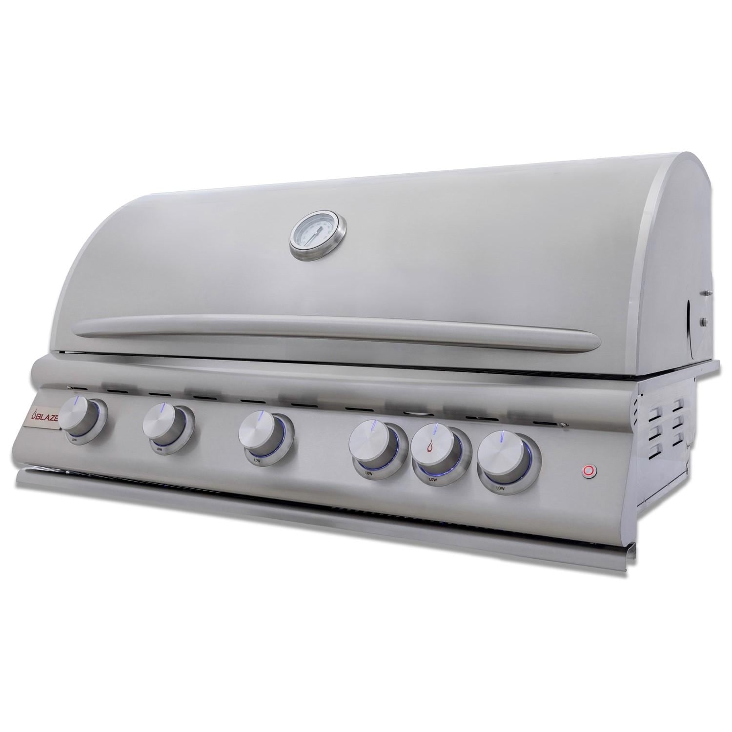 Blaze Premium LTE+ 40-Inch 5-Burner Built-In Propane Gas Grill W/ Rear Infrared Burner & Lift-Assist Hood - BLZ-5LTE3-LP