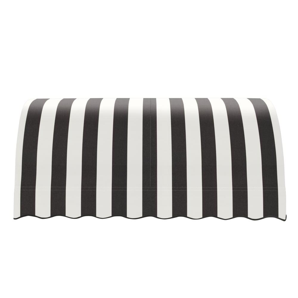 Awntech 10.375 ft Savannah Fixed Awning Acrylic Fabric, Black/White Stripe