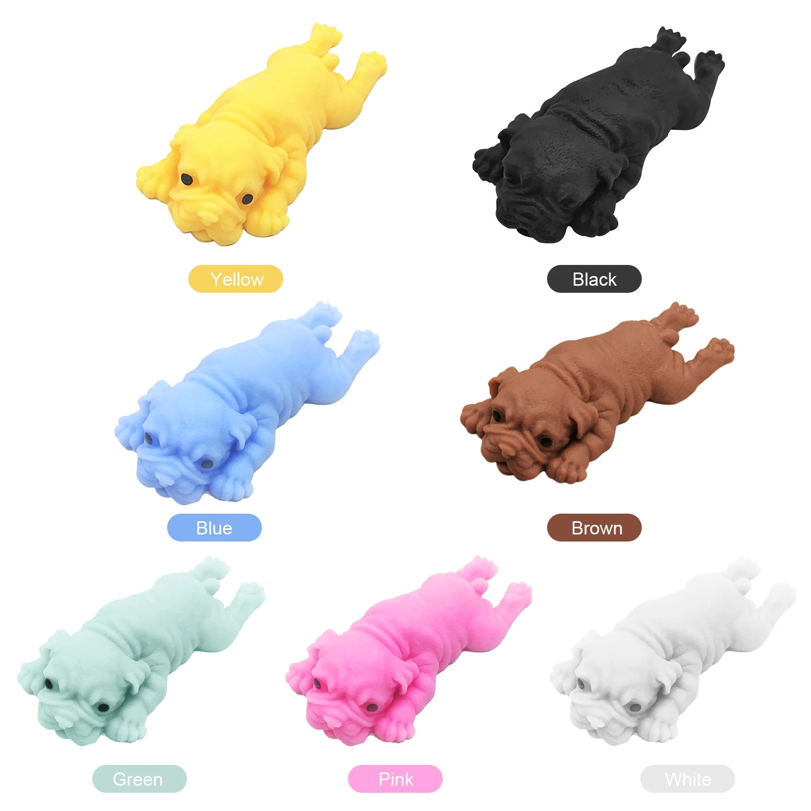 Ametoys S-quishy Stress Balls Toy -Stress Squeezing Balls Cute Dog Design Slow Rebound P-inch Toys for Girls Boys Kids Home Party Decoration Present Gift