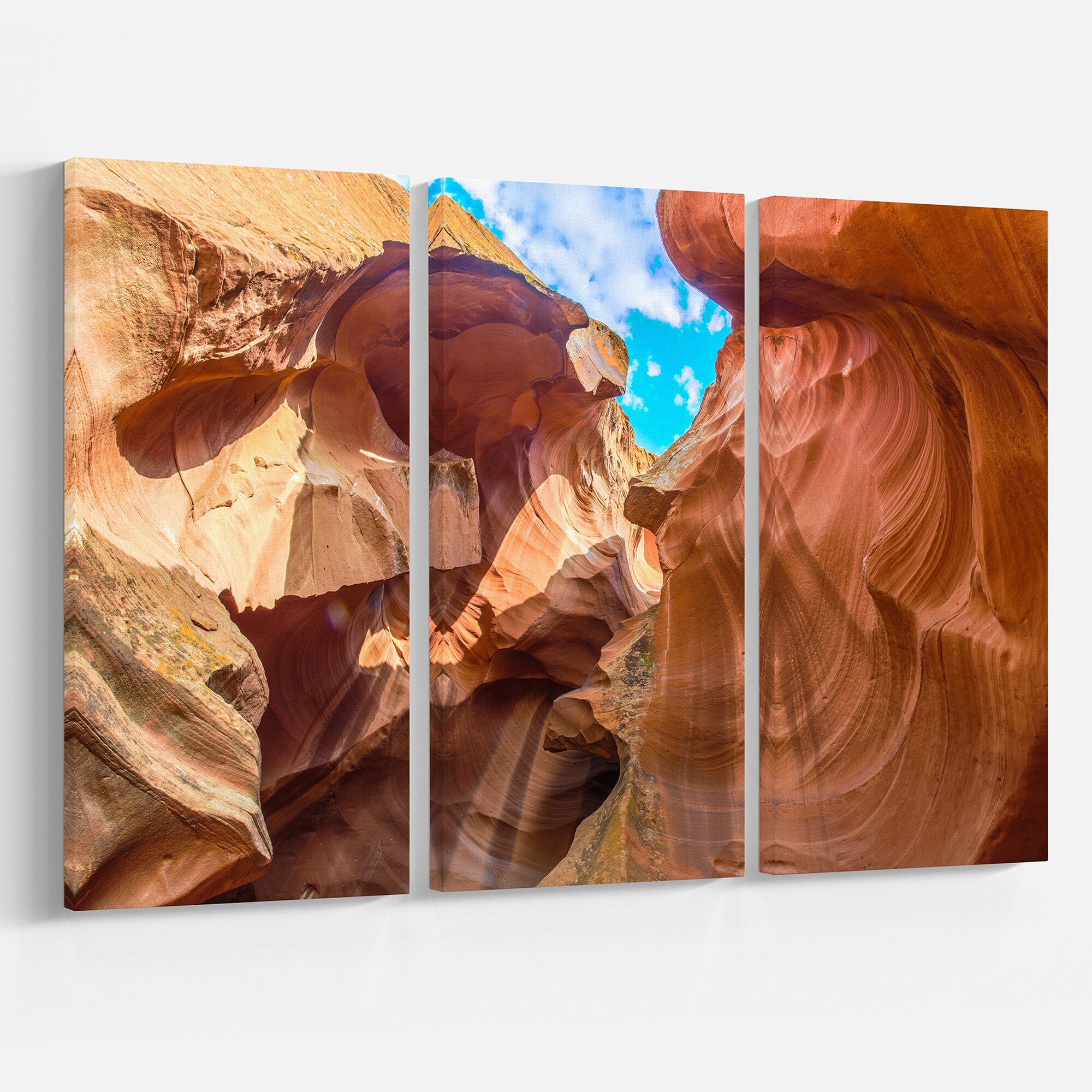 Design Art Sky from Antelope Canyon - 3 Piece Graphic Art on Wrapped Canvas Set
