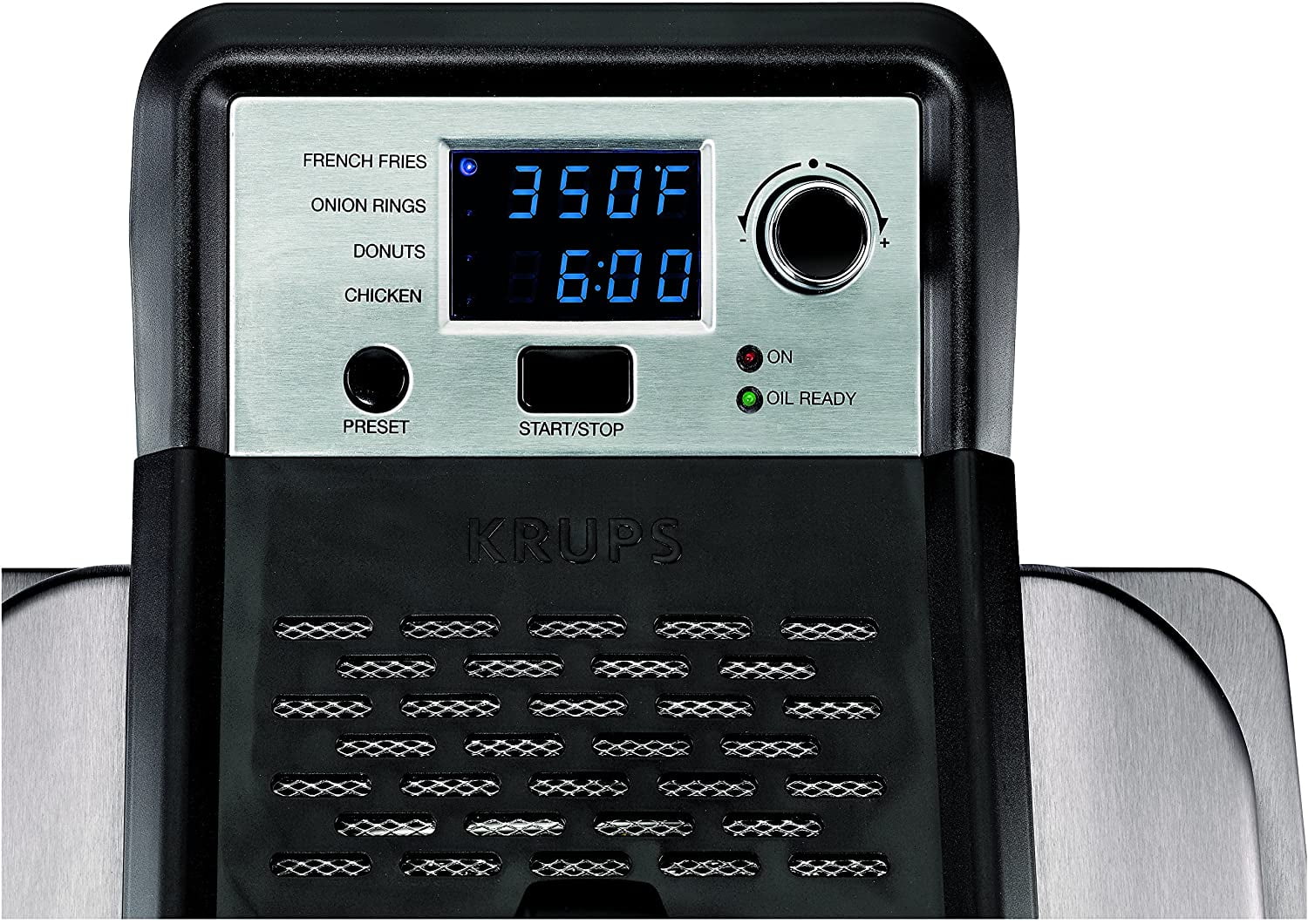 KRUPS KJ502D51 Deep Fryer, Electric Deep Fryer, Stainless Steel Triple Basket Fryer, 4.5 Liter, Silver