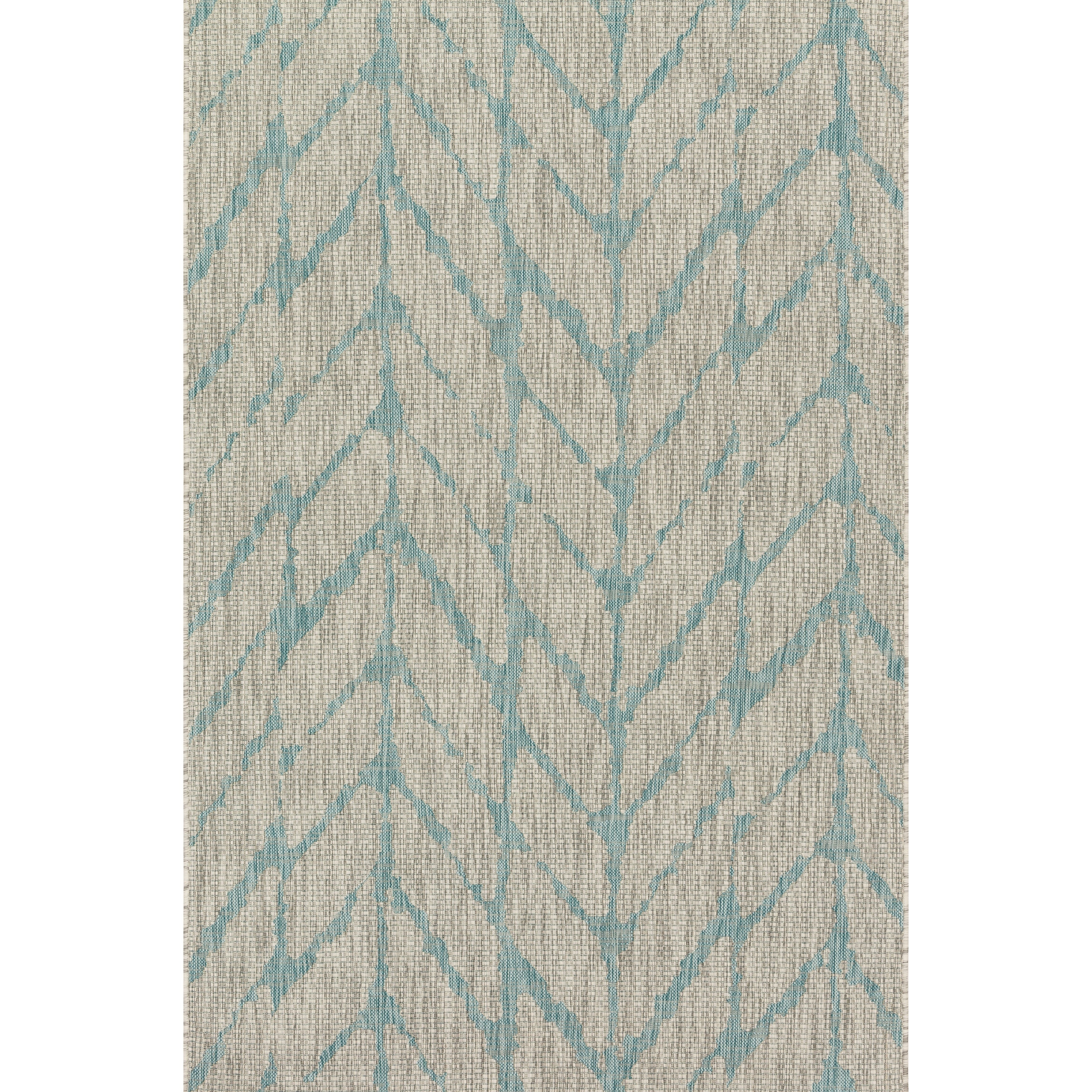 The Curated Nomad  Claremont Chevron Pattern Indoor/ Outdoor Area Rug Mist/ Aqua 2'2