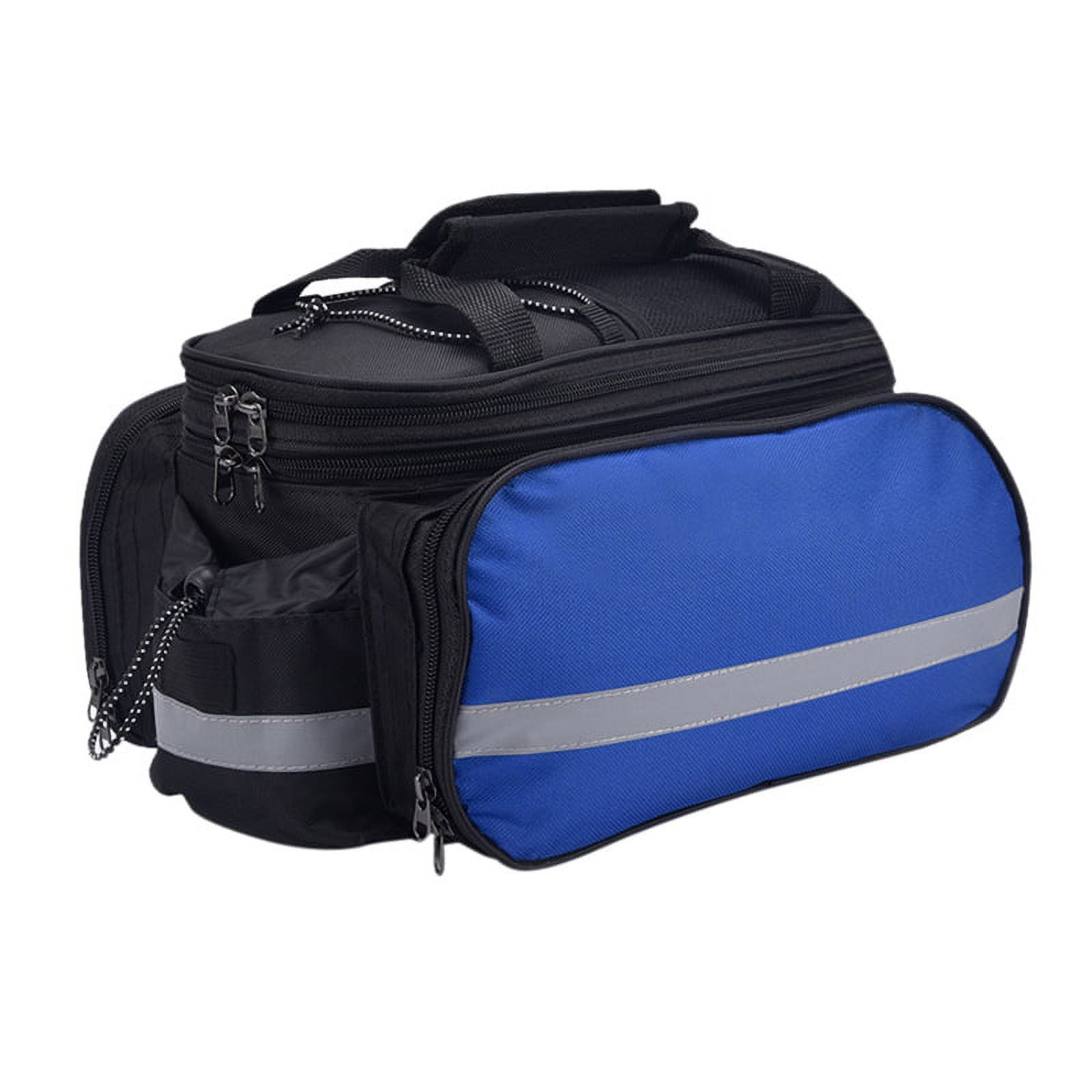 Bike Rear Pannier Bag, Cycling Bicycle Rear Rack Waterproof Storage Bag MTB Bicycle Tail Seat Trunk Bag with Rainproof Cover for