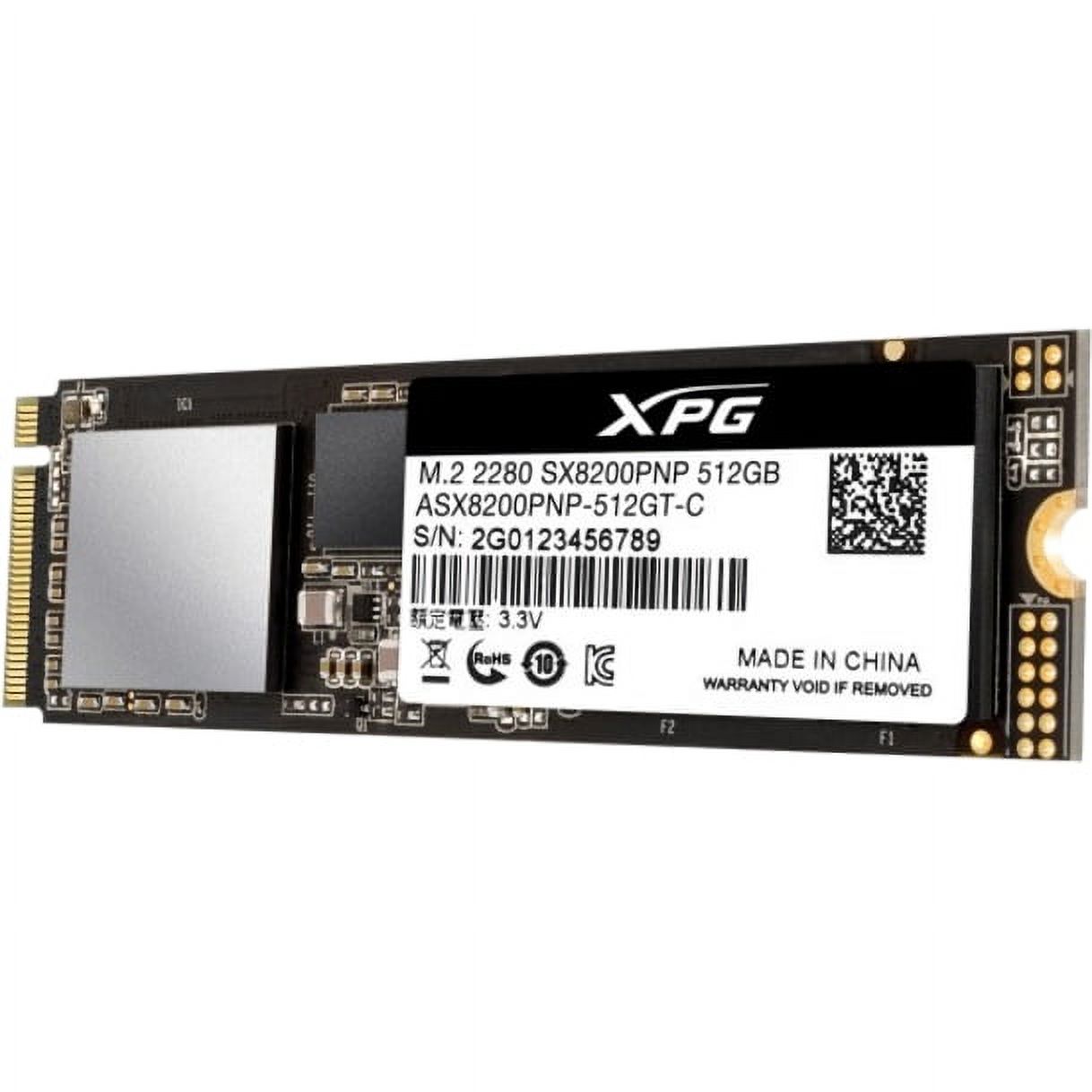 XPG SX8200 Pro Series: 512GB M.2 2280 NVMe PCIe Gen3x4 Internal Solid State Drive 3D TLC | Up to 3100 MBps Read / 2300 MBps Write - Black SSD | 1PK