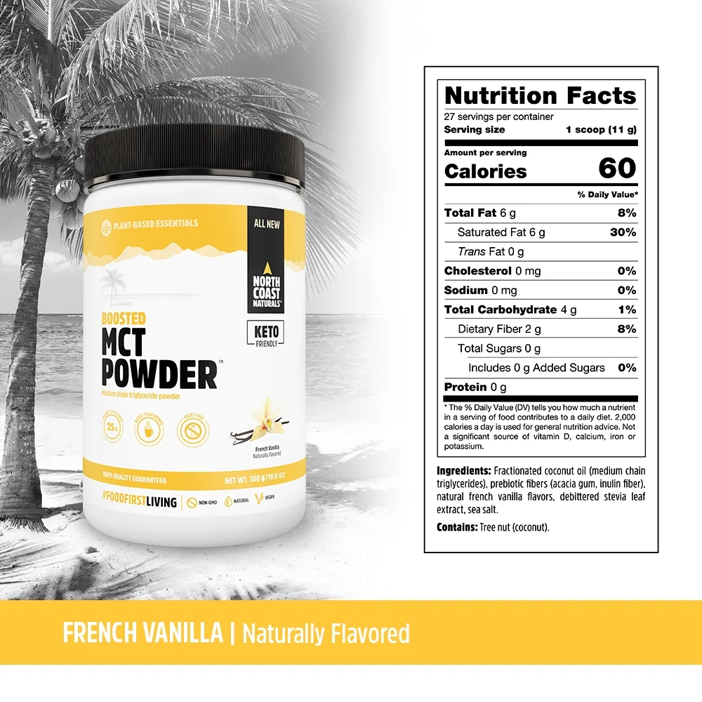 North Coast Naturals | Boosted MCT Powder Unflavored 10.5 Oz