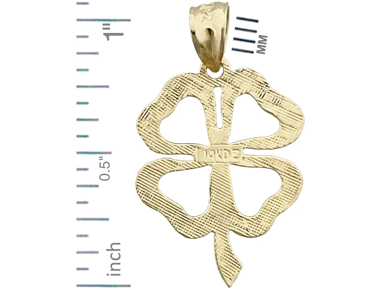 14K Gold Four Leaf Clover Charm