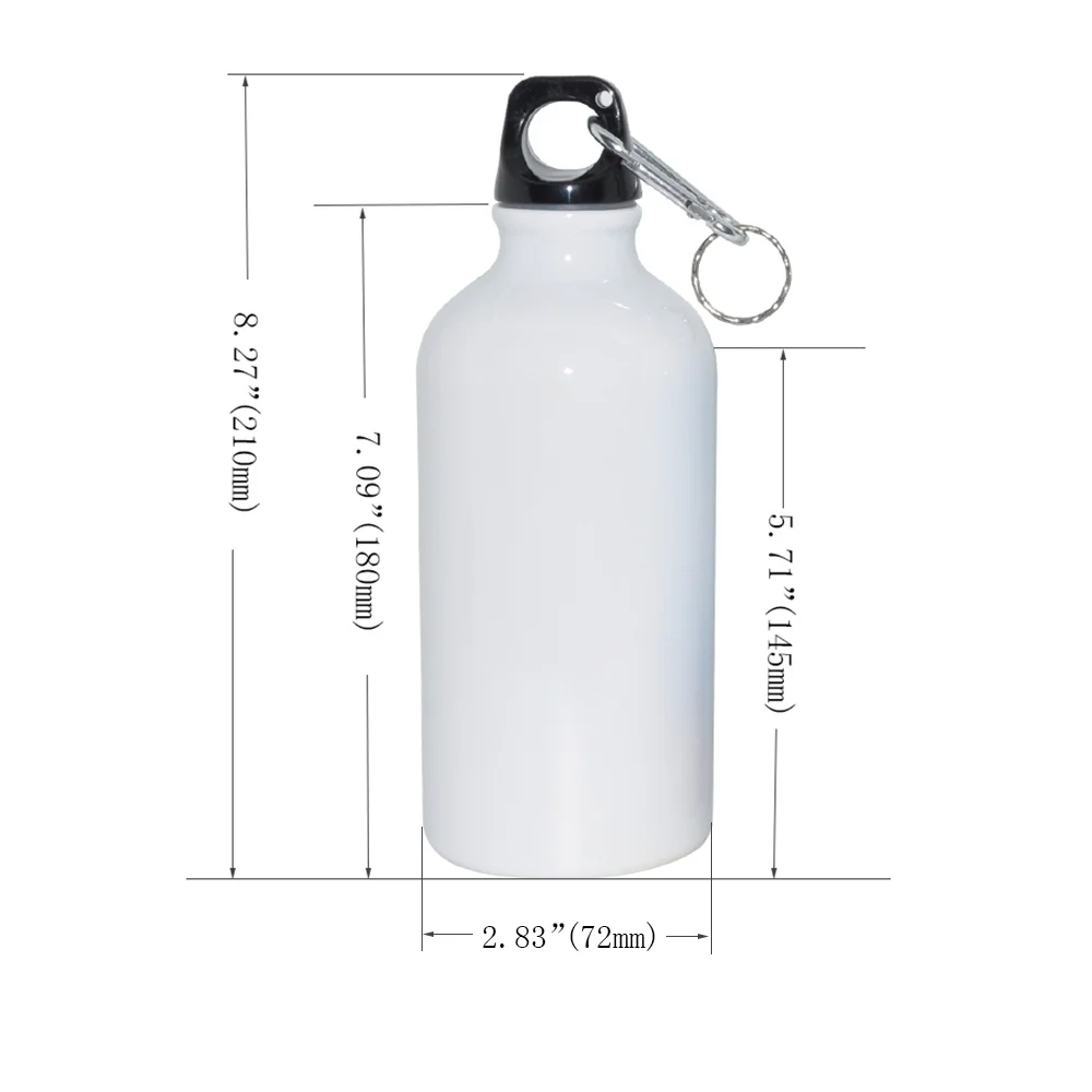 Techtongda 5pcs 600ml Blank Coated Sublimation Aluminium Water Bottle-white for Sublimation Heat Press Transfer