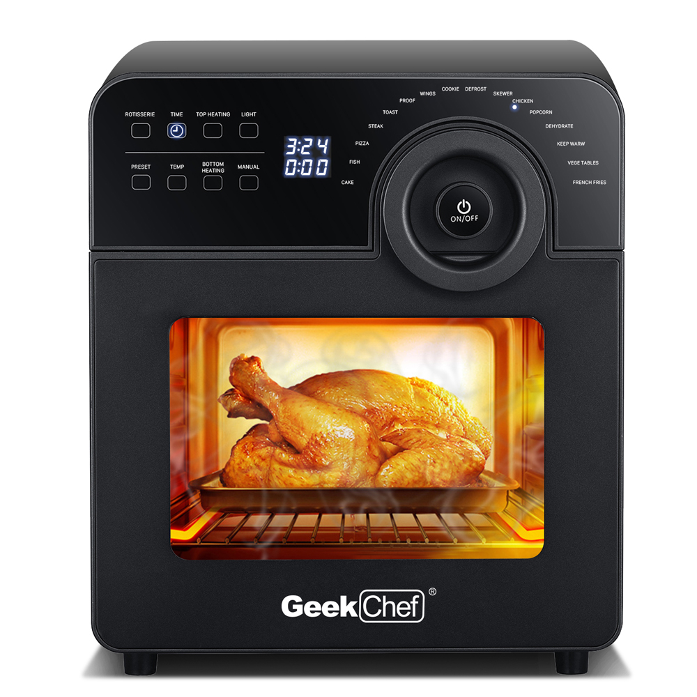 16-in-1 Air Fryer Oven, 15QT Toaster Oven Air Fryer Combo, with Rotisserie and Dehydrator and 8 Accessories