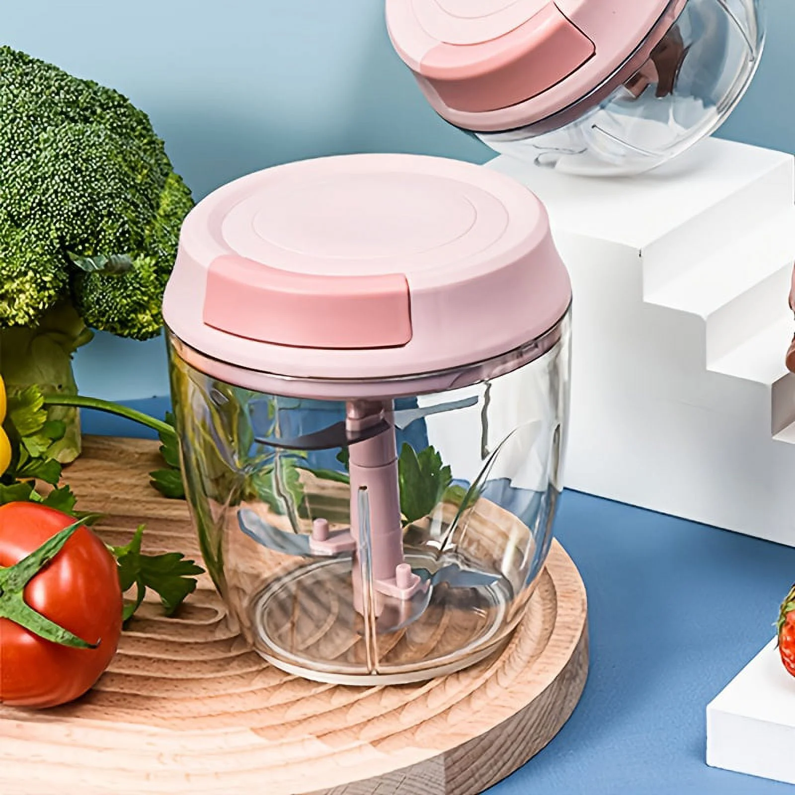 1pc, Household Manual Garlic Puller, Food Processor, Food Supplement Machine, Meat Grinder, Kitchen Tools, 900ml