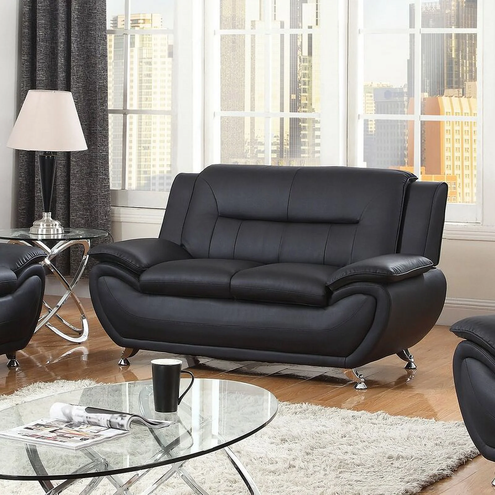 Nesmith Loveseat / Upholstery Color: Black