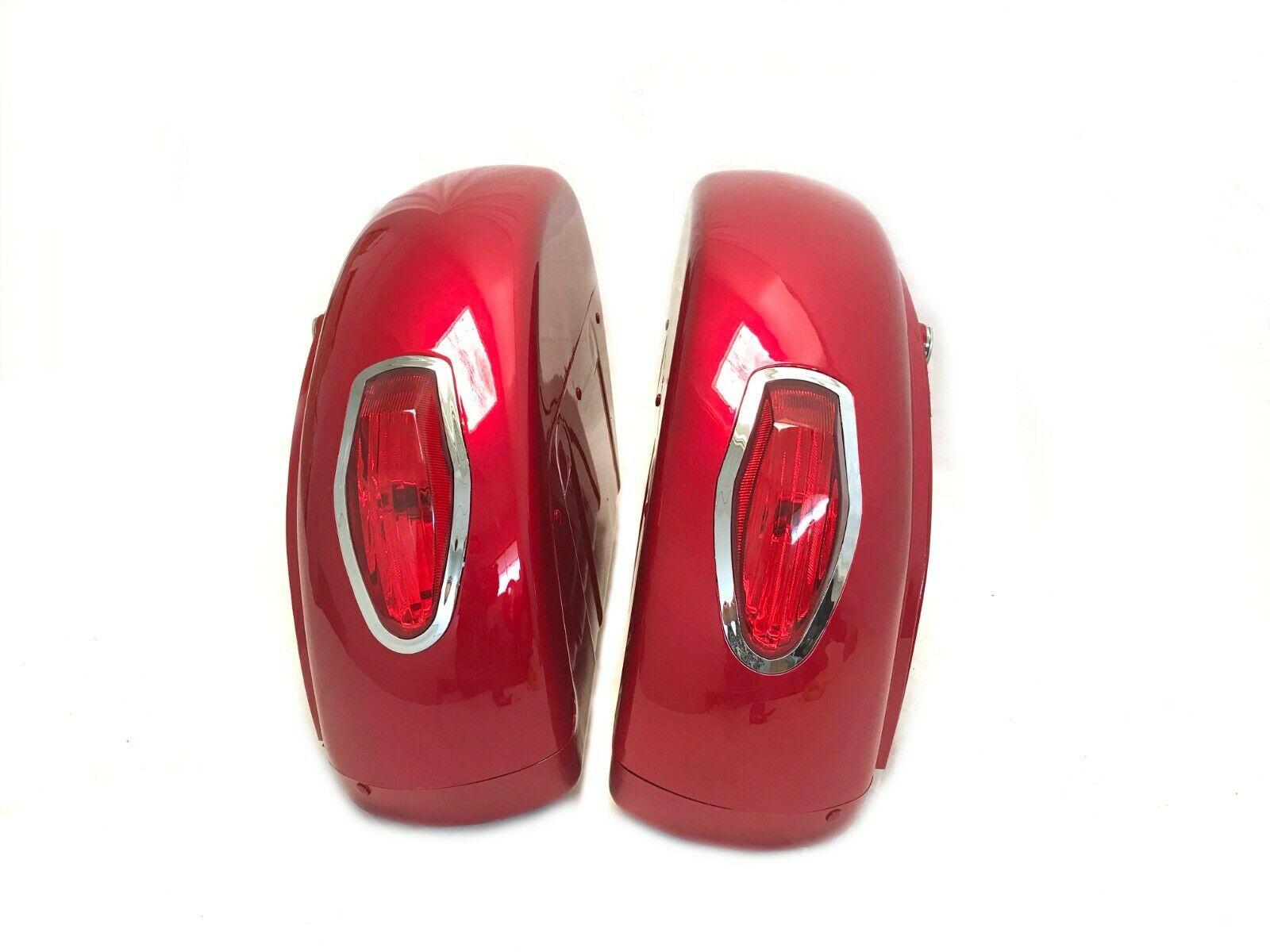 Mutazu Burgundy Red LN Universal Motorcycle Hard Bag Saddlebags & Free Mount Kit