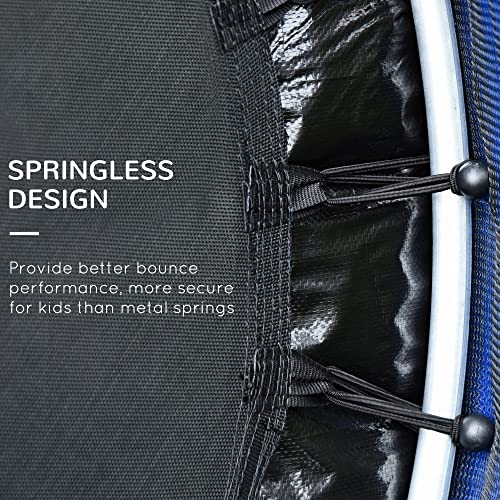 Outsunny Φ5FT Kids Trampoline with Enclosure Net, Springless Design, Safety Pad and Steel Frame for Indoor Outdoor, Toddler Round Bouncer for Age 3 to 6 Years