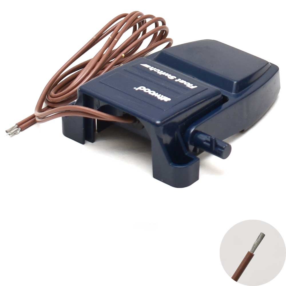 Attwood Boat Float Switch 4202-1 | 4 3/8 x 3 7/8 Inch 12V Blue White