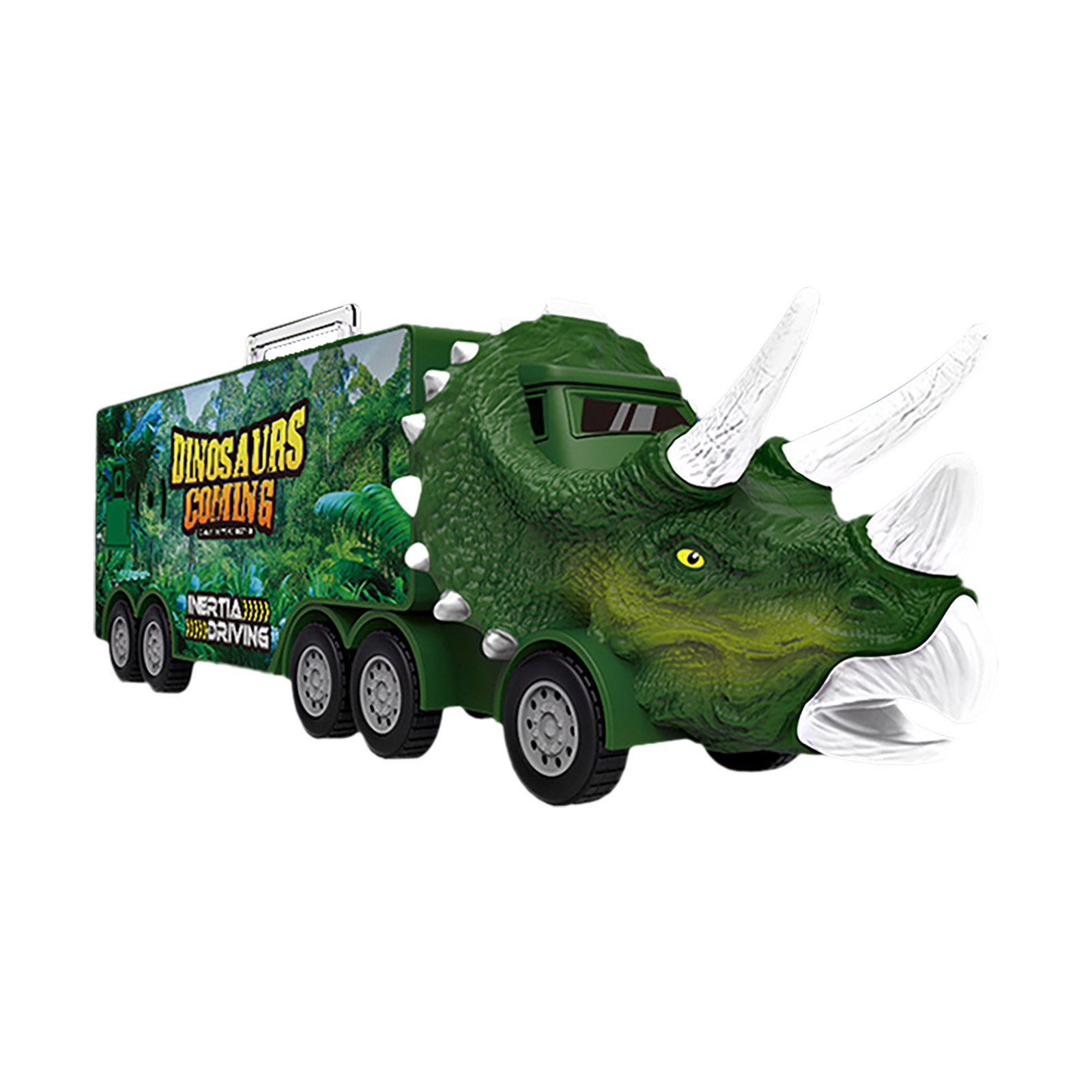 Dinosaur Transport Truck Carrier Toy Car With Dinosaurs Wild Life Car Helicopter Portable Handle Best Dinosaur Toy