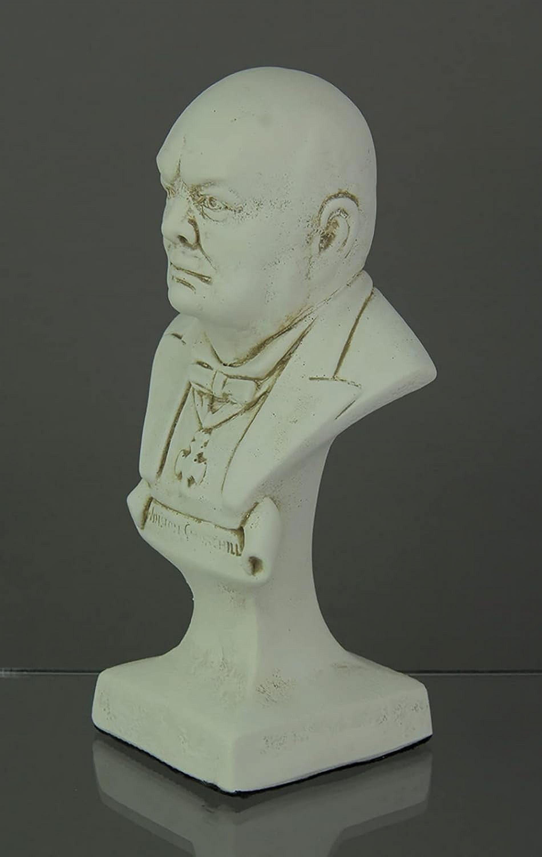 Museum White Finish Winston Churchill Bust Statue