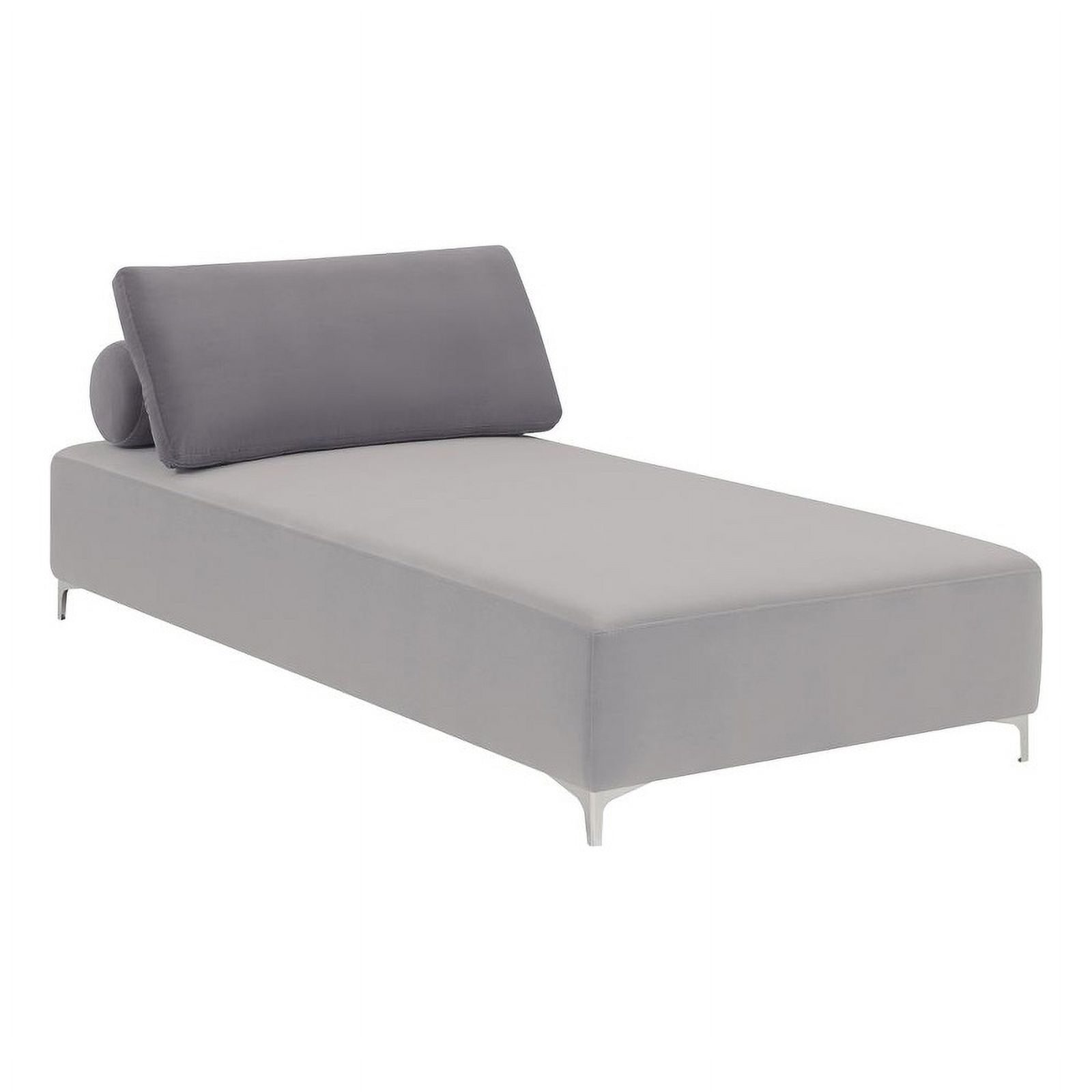 Upholstered Accent Chaise with Removable Pillow Grey