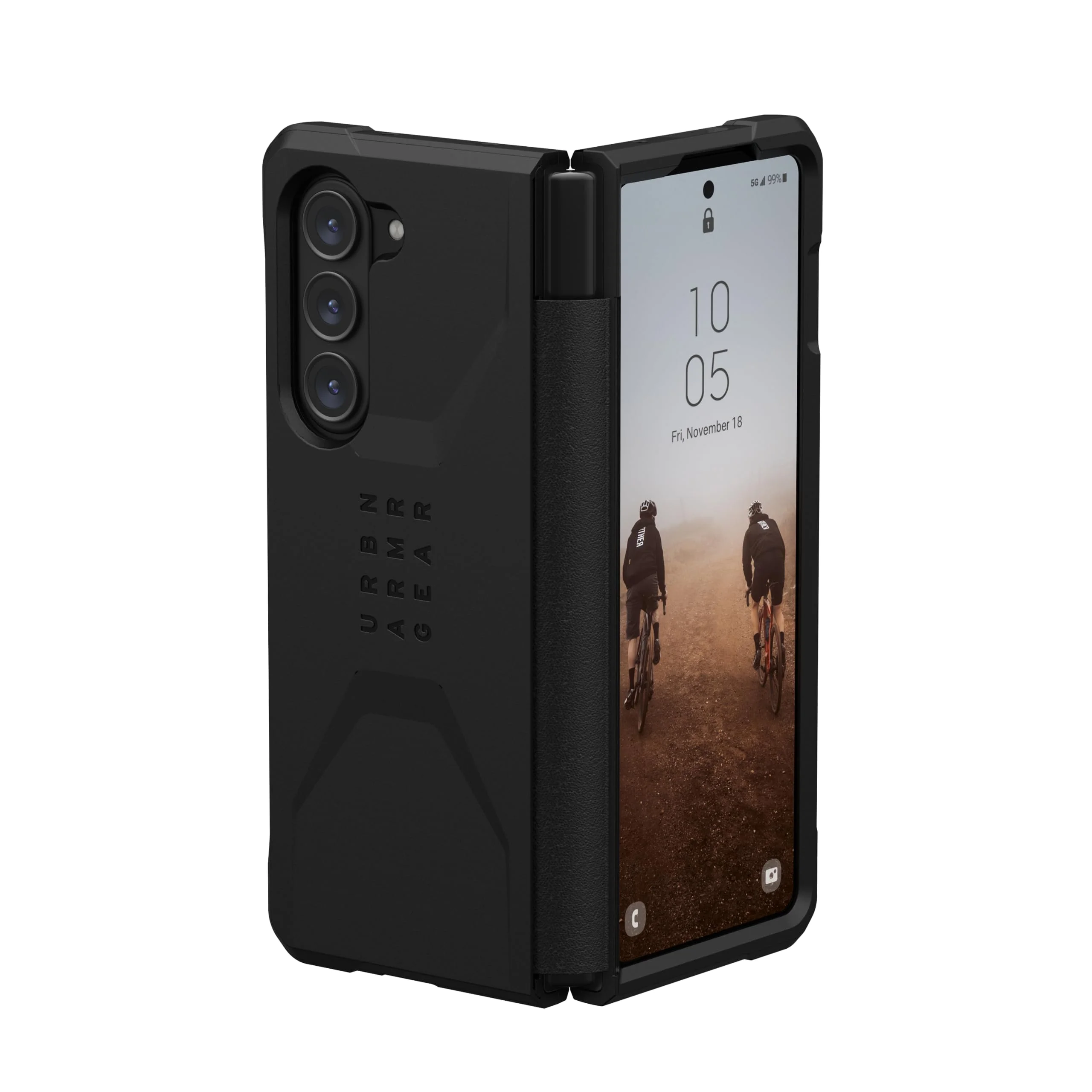 UAG Case for Samsung Galaxy Z Fold 5 2023 Civilian Black, Premium Rugged with One-Piece Hinge Protection Full Body Slim Military Grade Dropproof Protective Cover by URBAN ARMOR GEAR