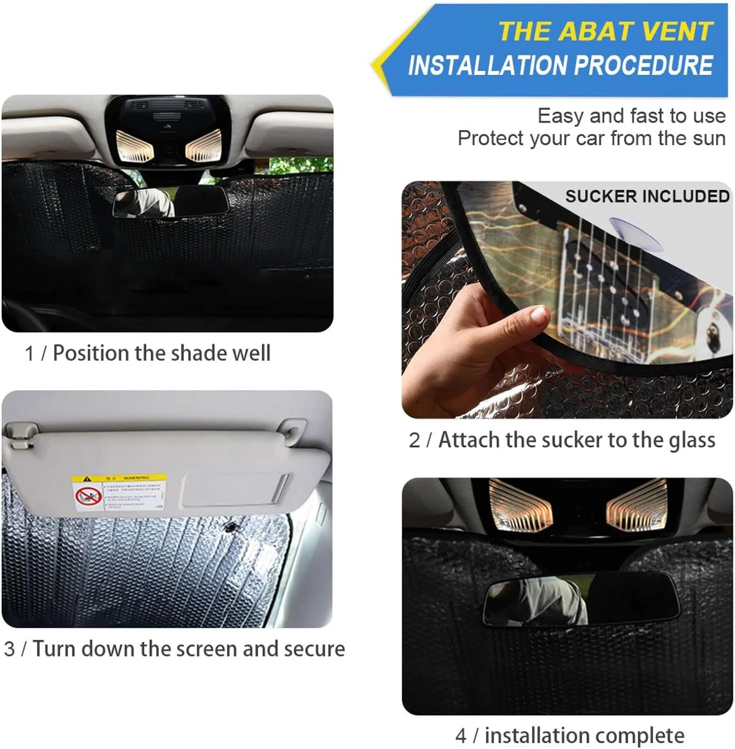 Hidove Fire Music Guitar Car Windshield Sun Shade,oldable Visor Protector Keep Cool Sunshade Blocks UV Rays and Accessories to Protect for Cars,SUVs,Trucks-55×27.6in