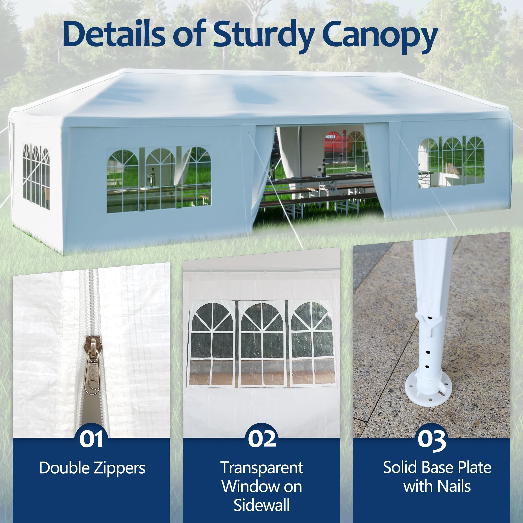 CoSoTower 10X30' Wedding Party Canopy Tent Outdoor Gazebo with 8 Removable Sidewalls