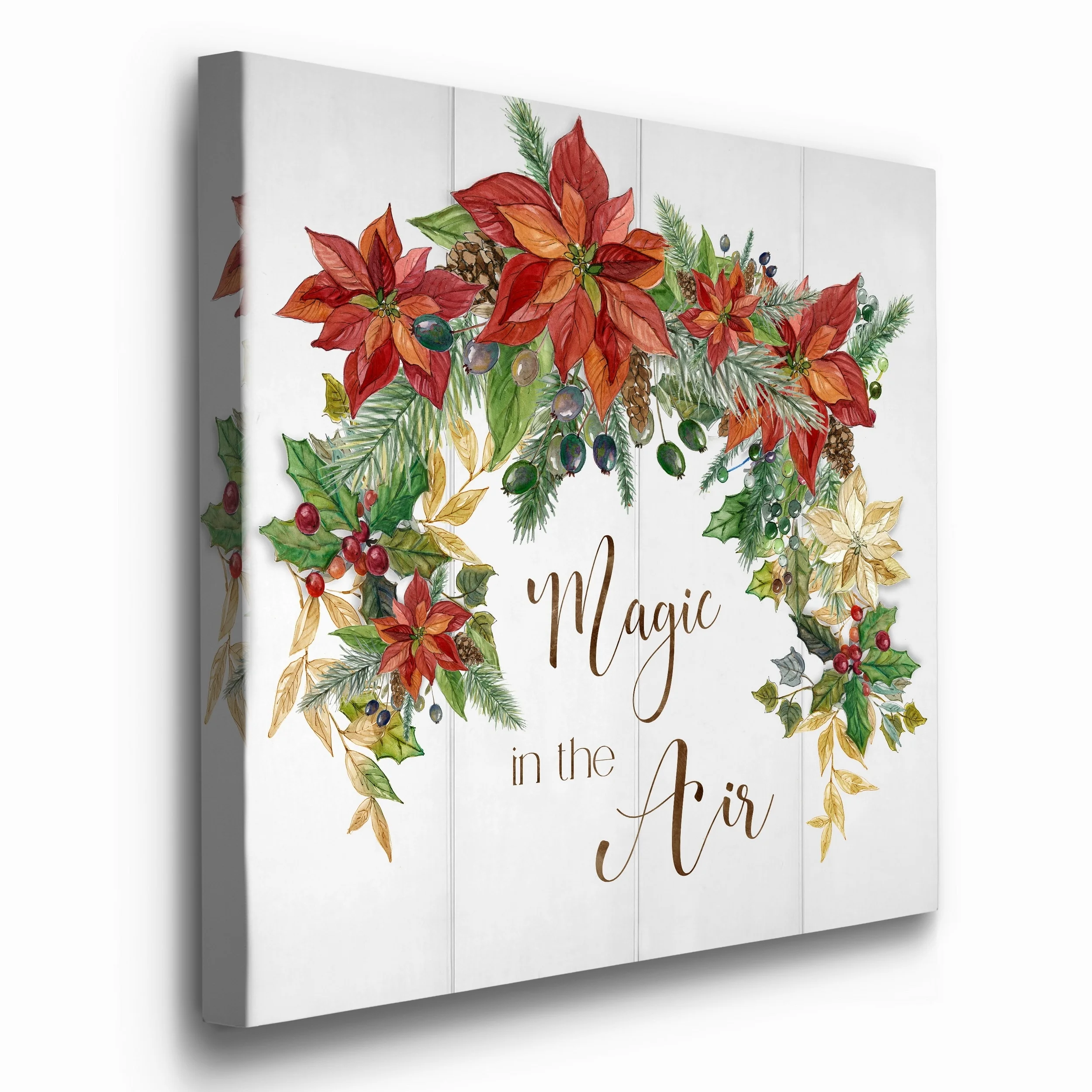 Wexford Home Poinsettia Magic-Premium Gallery Wrapped Canvas - Ready to Hang 10x10