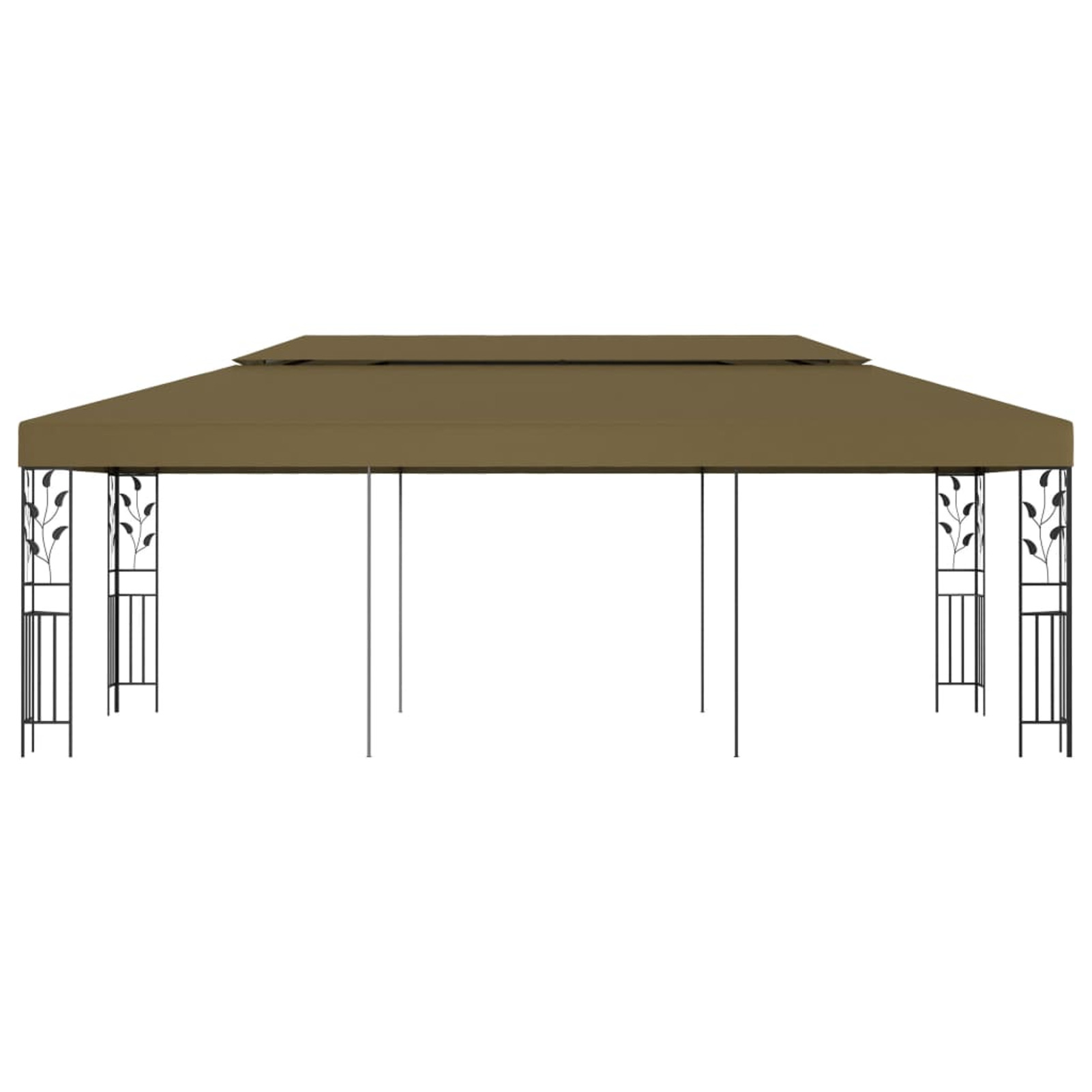 Gazebo 19.7'x9.8' Taupe 0.6 ozft²
