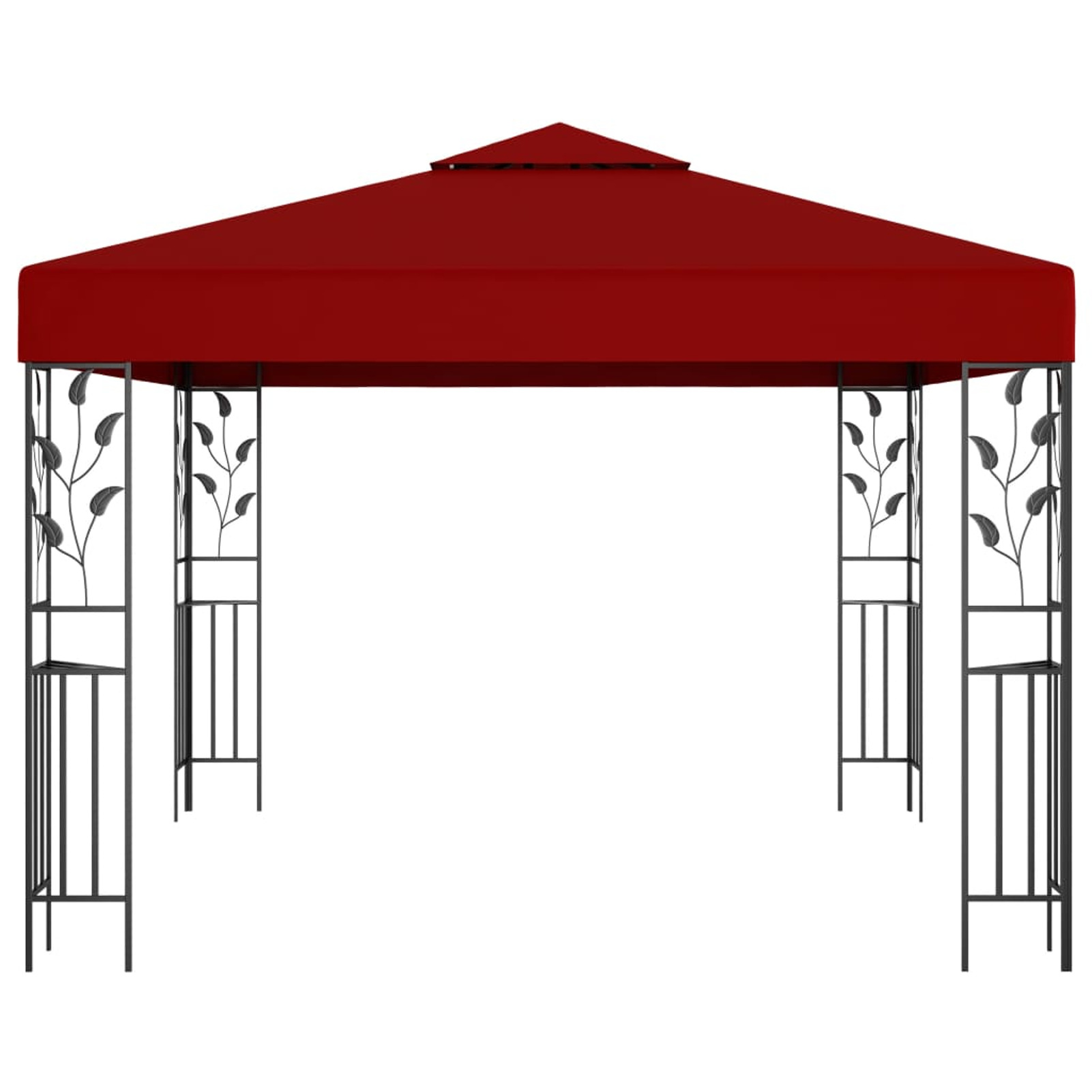 Anself Gazebo with Steel Frame Garden Canopy Tent Sun Shelter Wine Red for Patio, BBQ, Wedding, Party, Camping Trip, Festival Cater Events 118.1 x 118.1 x 98.4 Inches (L x W x H)