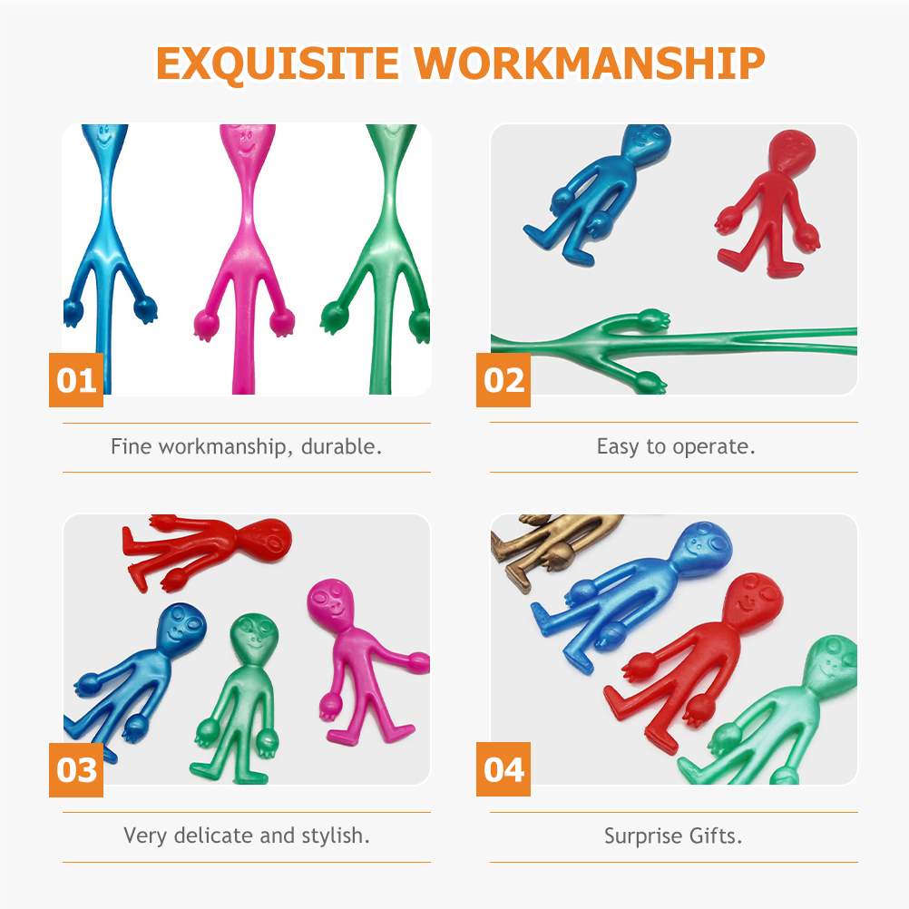 80 Pcs Elastic Alien Girl Toys Sensory Toys Small Ufo Toys Monster Stretch Guy Toys Squeeze Toy Old Customers