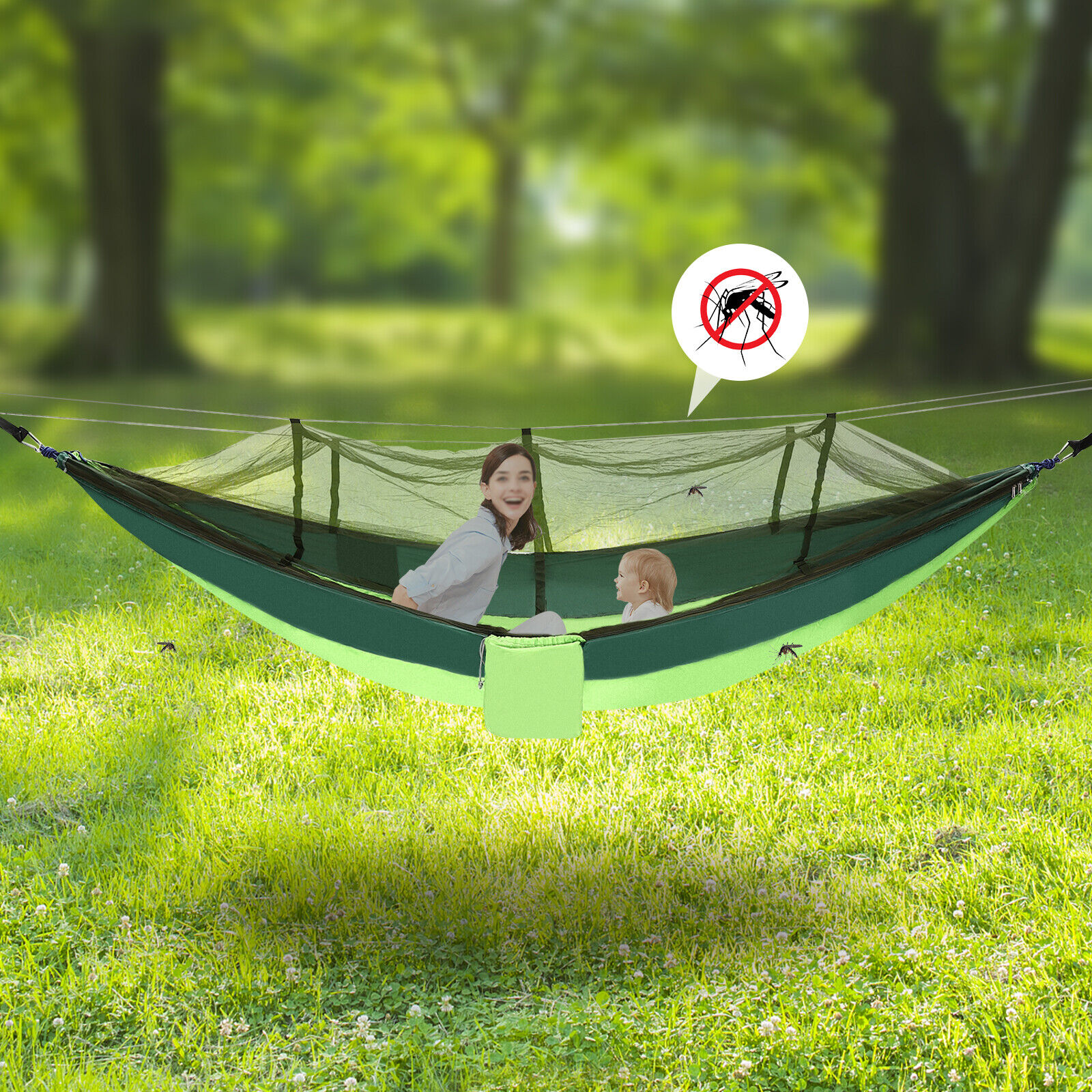 2 Person Double Camping Hammock Chair Bed Outdoor Hanging Swing Sleeping Garden